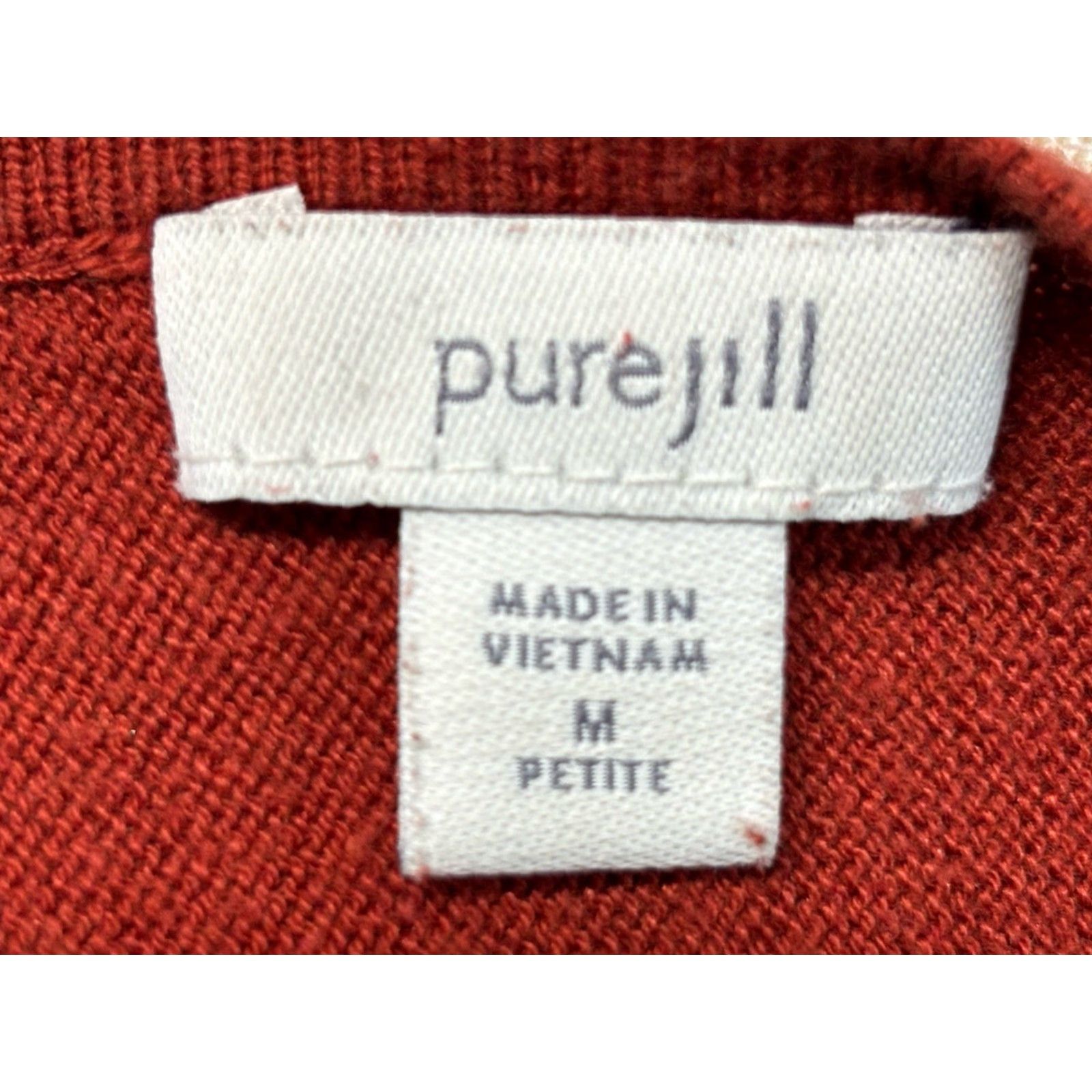J. Jill J. Jill Sweater Woman’s PM Petite Orange Oversized V-Neck 3/4 Sleeve Pullover Boho Knit Cotton Blend Drop Shoulder Size M / US 6-8 / IT 42-44 - 6 Thumbnail