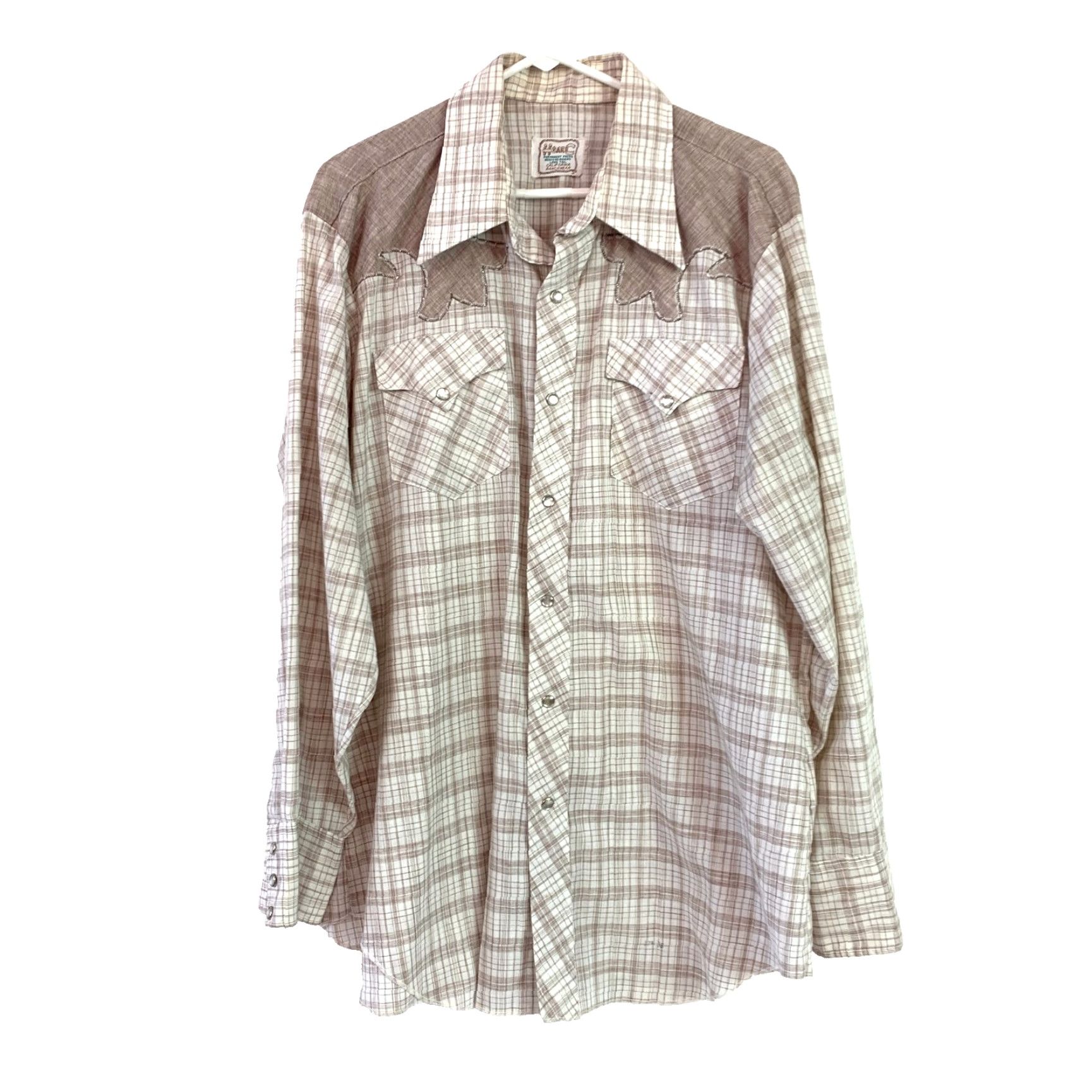 Vintage VINTAGE H Bar C California Ranchwear Plaid Pearl Snap Shirt XL Brown Western 70s Rockabilly Mens Size US XL / EU 56 / 4 - 2 Thumbnail