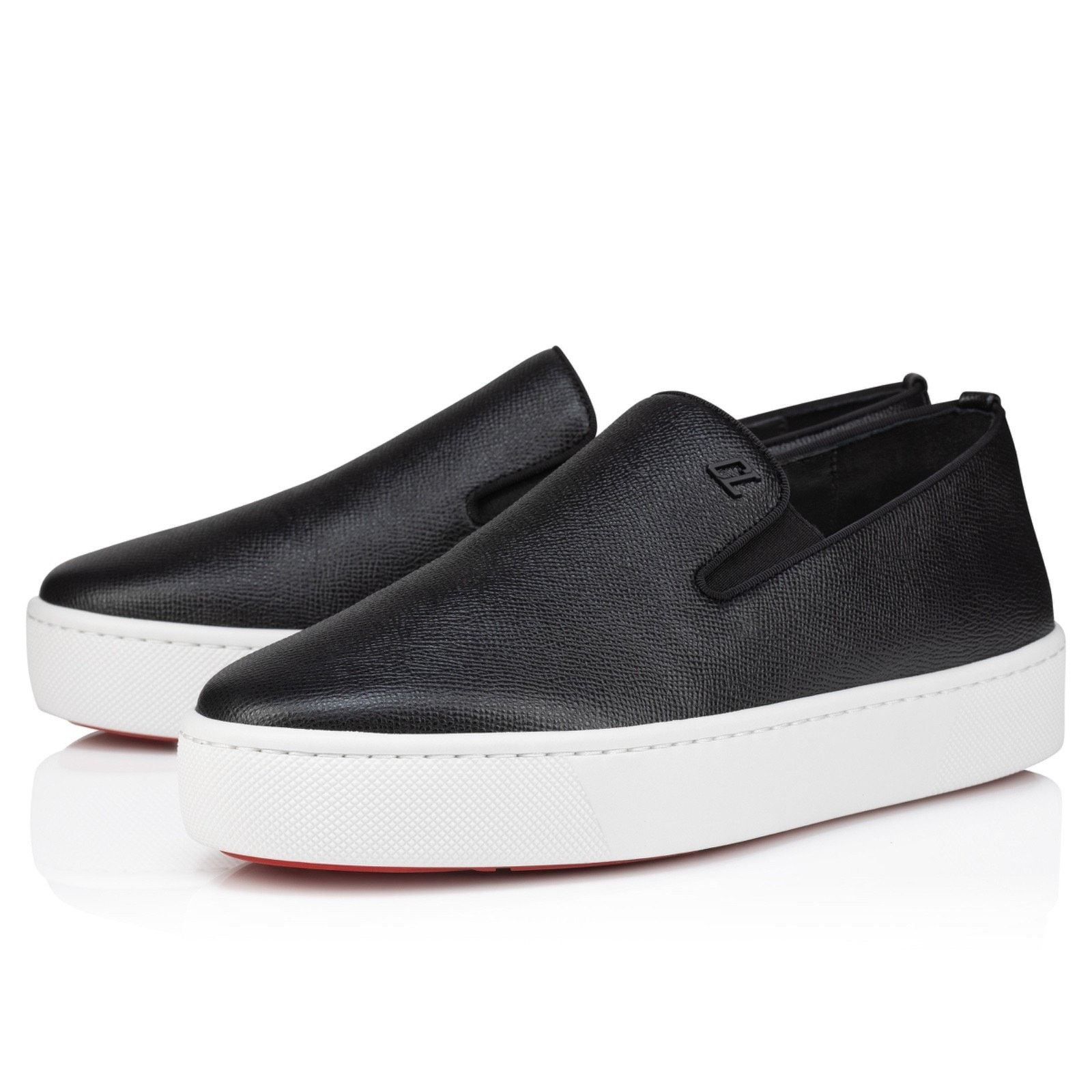 Christian Louboutin Christian Louboutin Mens Boatissimo Flat Black Leather Size US 9 / EU 42 - 1 Thumbnail