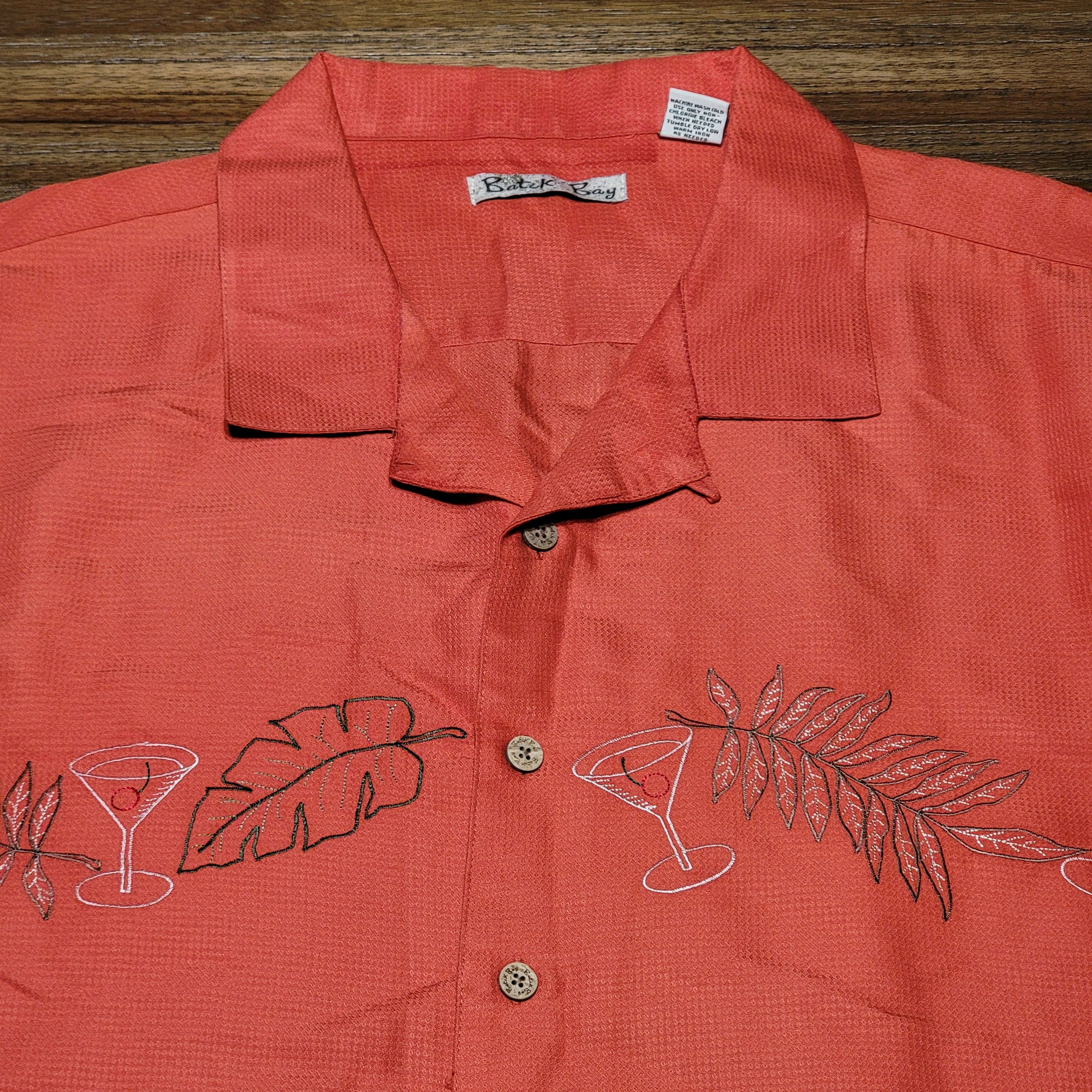 Batik Bay Batik Bay SS Shirt Embroidered Leaves & Martini Glasses XXL Size US XXL / EU 58 / 5 - 2 Thumbnail