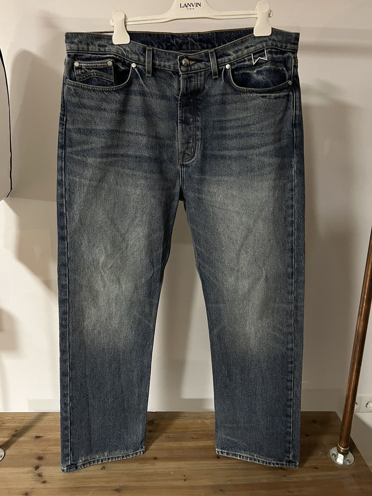 Rhude Rhude distressed straight leg jeans Size US 38 / EU 54 - 1 Thumbnail