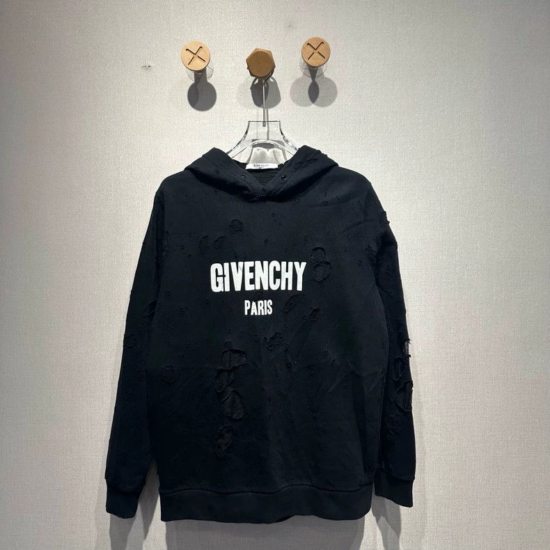 Givenchy Givenchy Black Destroyed Hoodie Size US M / EU 48-50 / 2 - 1 Thumbnail