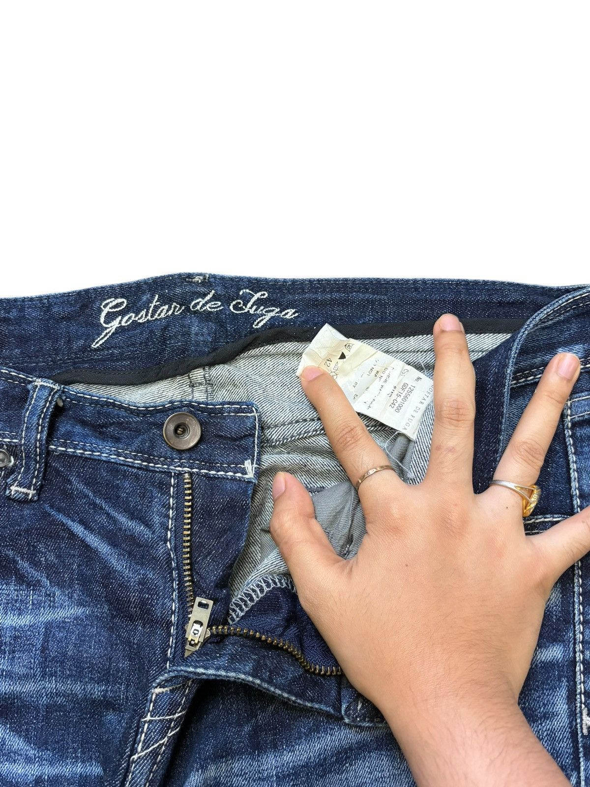 GOSTAR DE FUGA Vintage Gostar De Fuga Faded Indigo Distressed Jeans Size US 31 - 5 Thumbnail