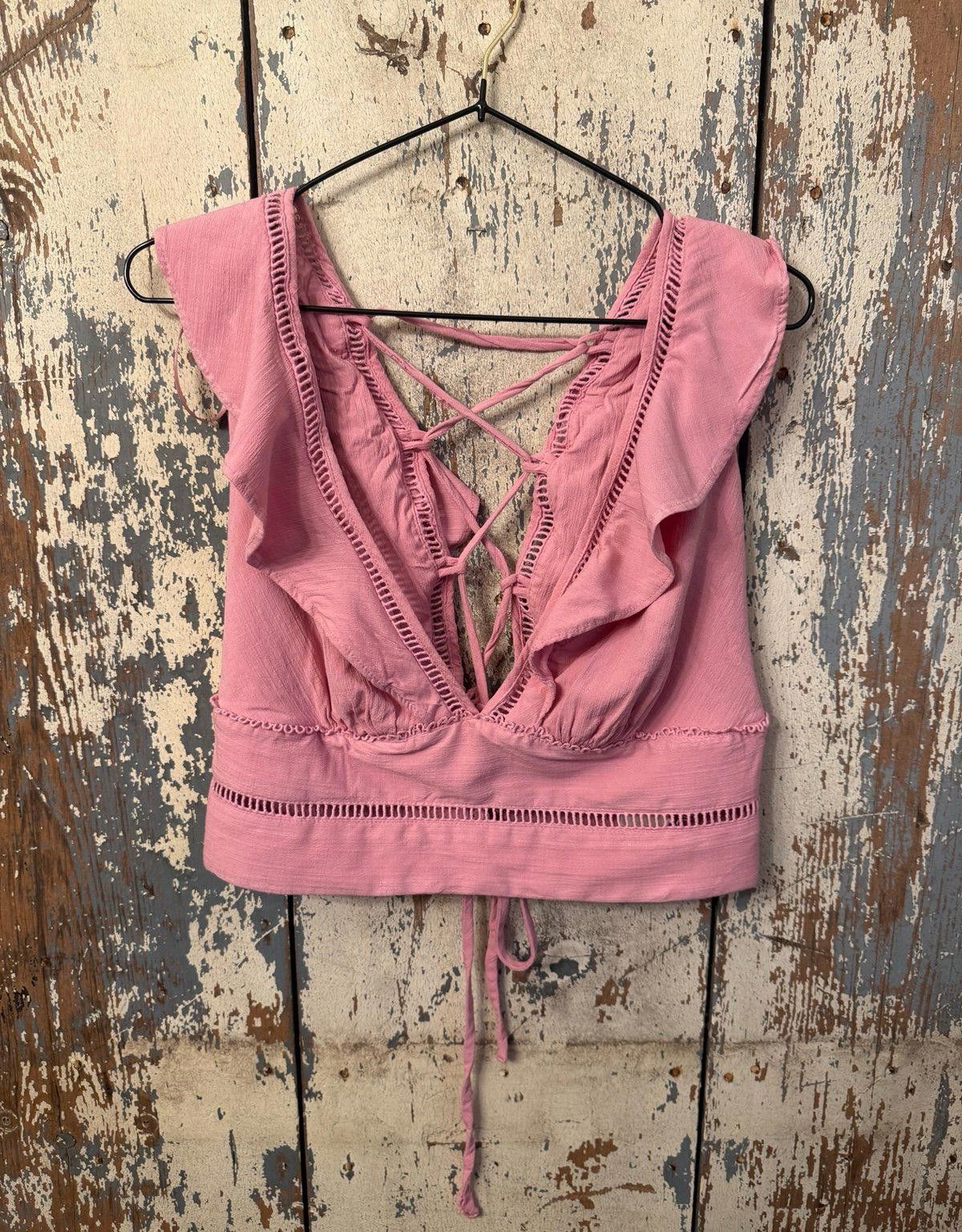 Free People Free People Lillian Lace-Up Tank, Mauve Pink, size Large Size L / US 10 / IT 46 - 1 Thumbnail