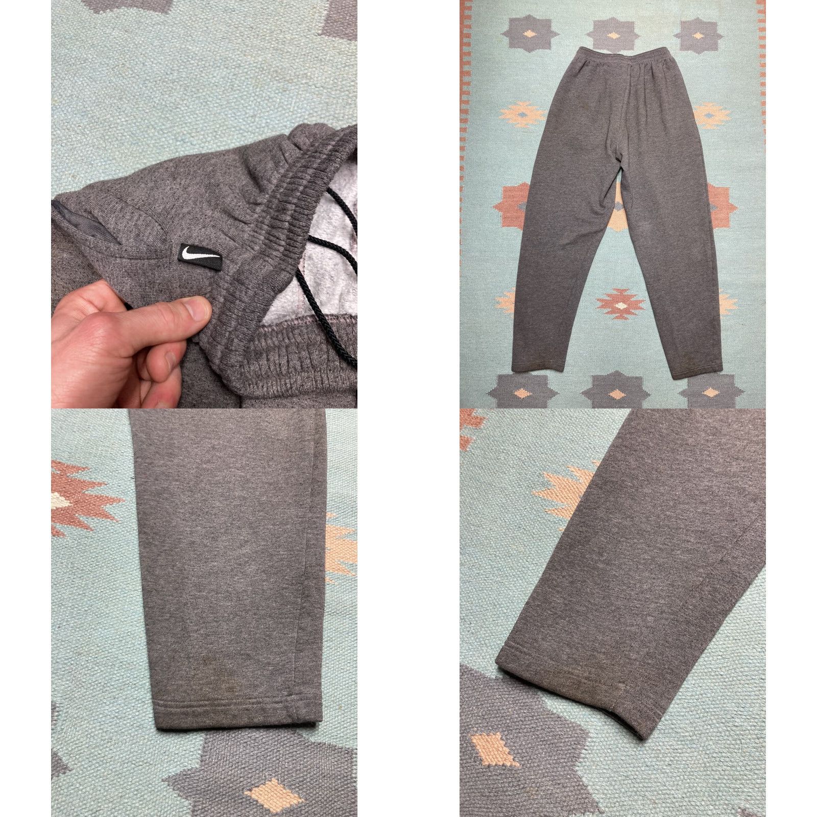 Nike VINTAGE Nike Sweatpants Mens Pants S Gray 90s Y2K Faded Swoosh Elastic Small Size US 29 - 8 Thumbnail