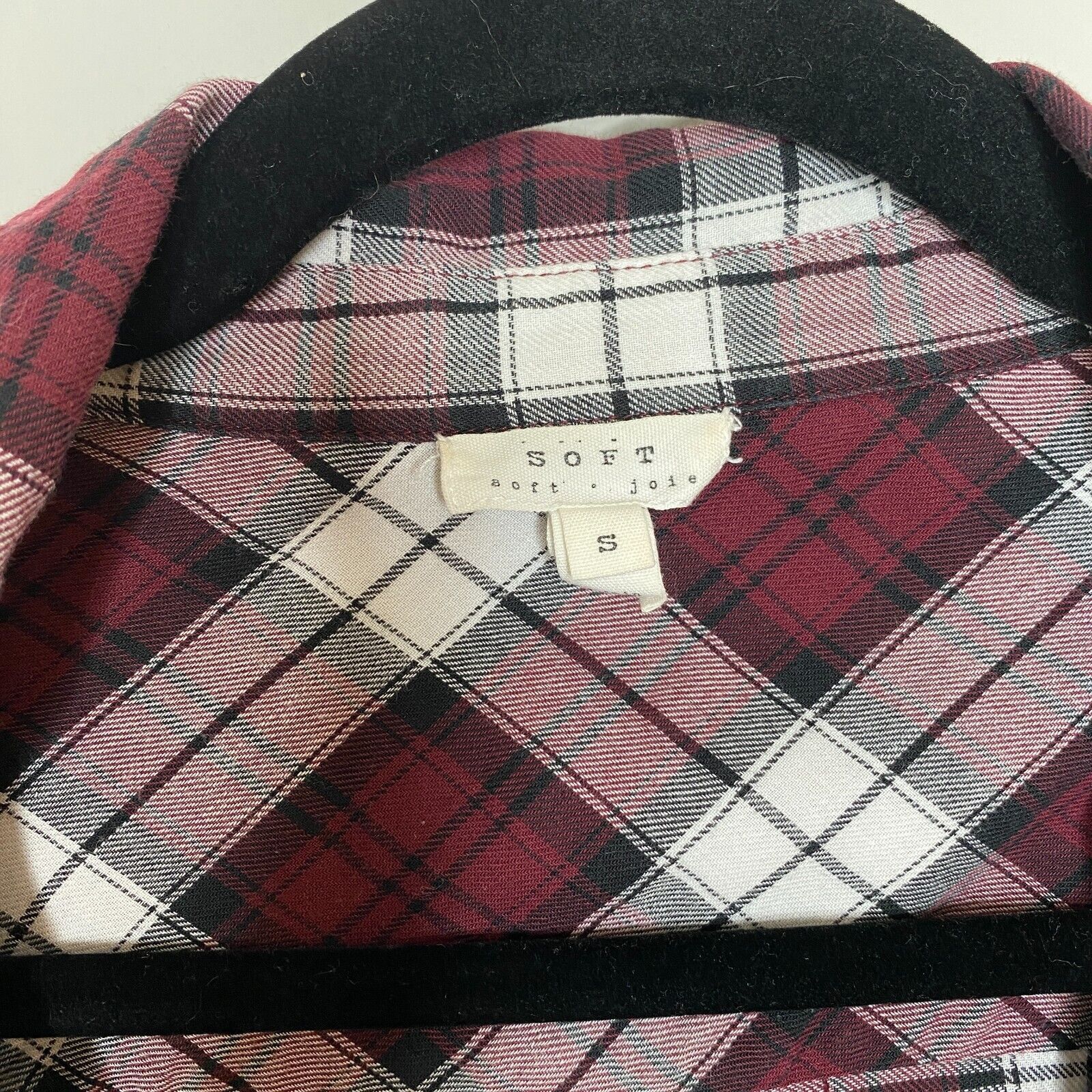 Joie Soft Joie Eggplant Plaid Pocket Roll Tab Shirt Button SM Size S / US 4 / IT 40 - 5 Thumbnail