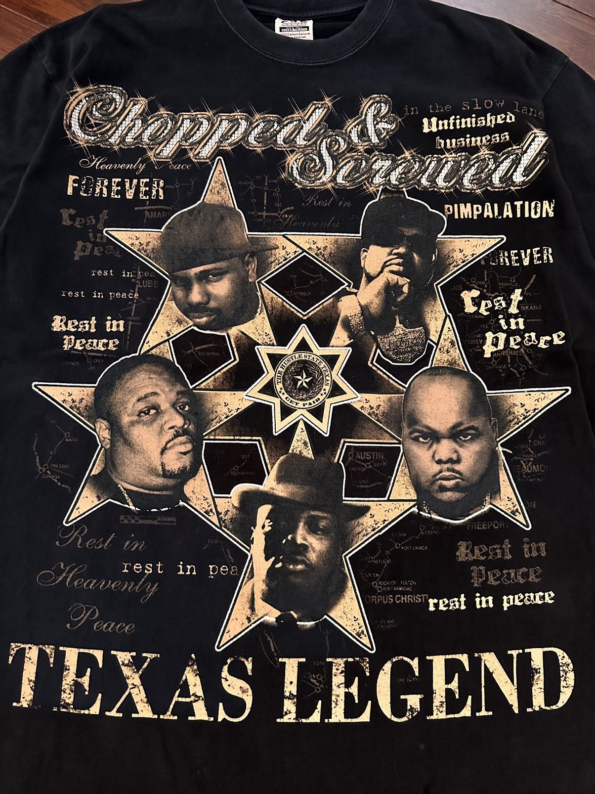 Vintage VTG Chopped And Screwed Texas Legends AOP Rap Tee DJ Screw Size US XXL / EU 58 / 5 - 3 Thumbnail