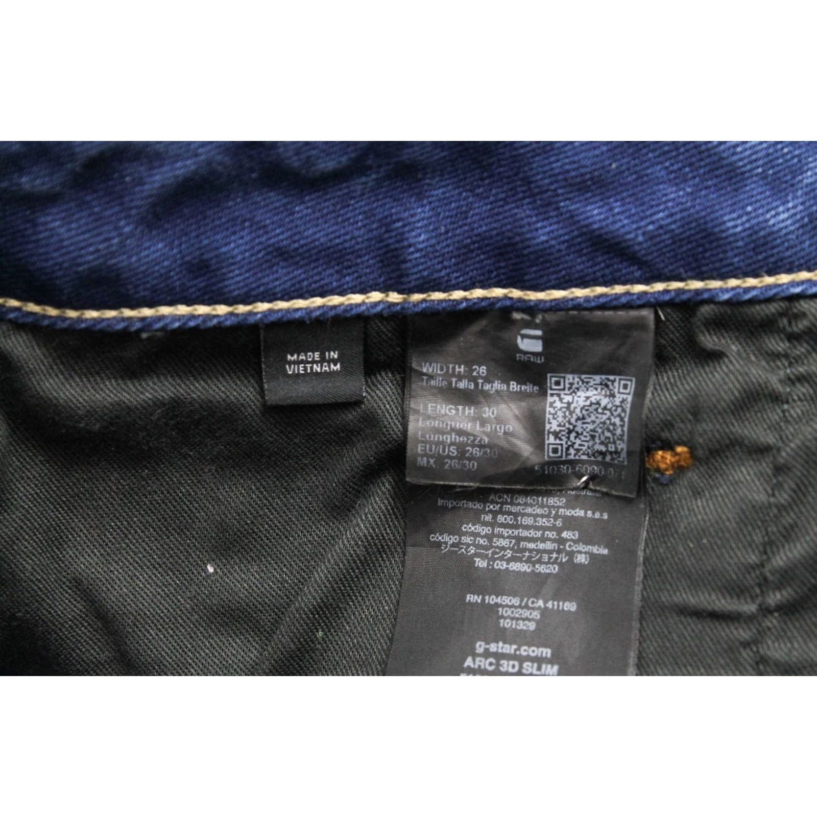 G-Star G-STAR Arc 3D Slim Men's Jeans W26 L30 Twisted Mustache Denim Blue Size US 26 / EU 42 - 7 Thumbnail