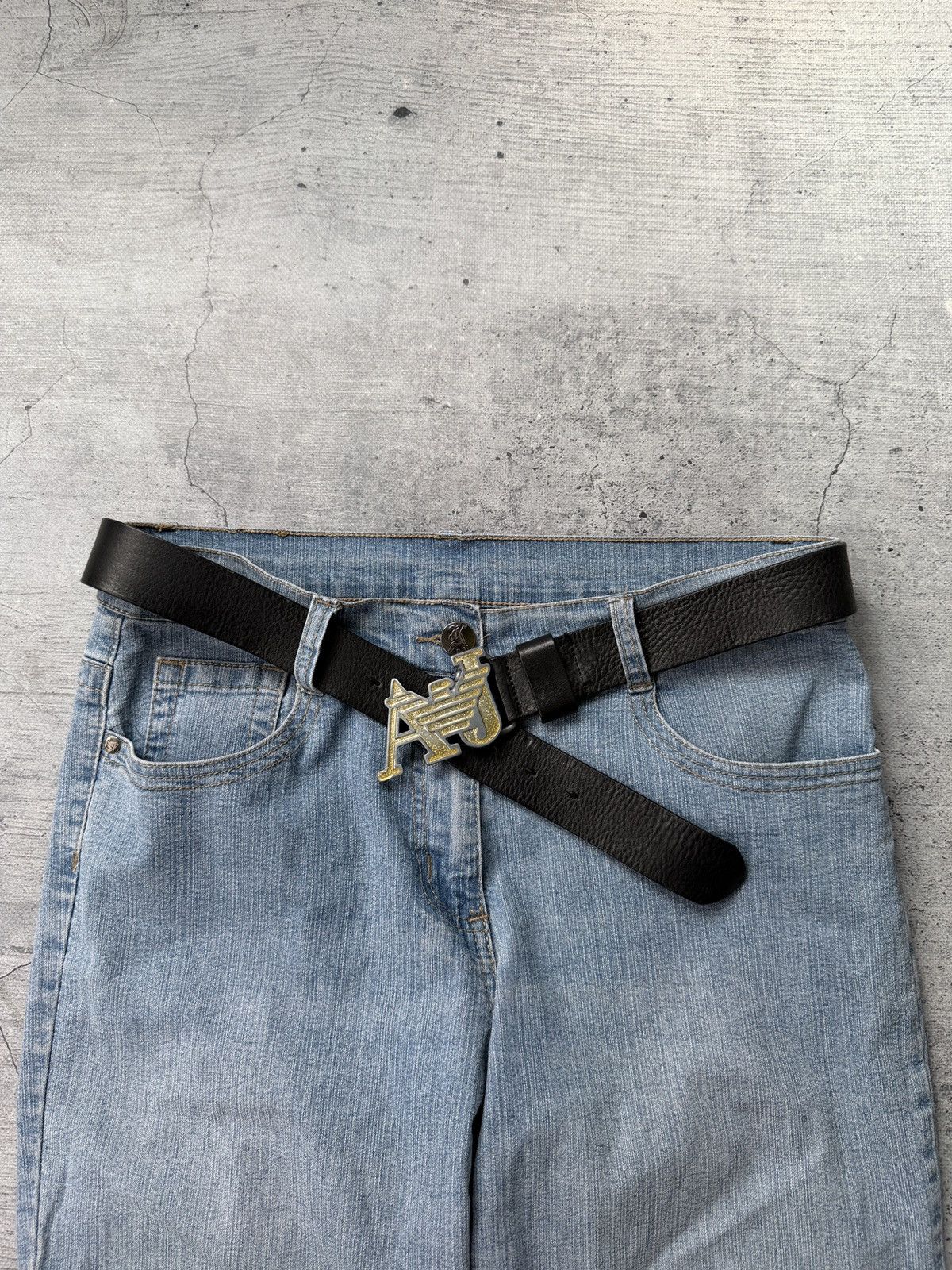Armani Armani Jeans Leather Black Belt Rare Vintage Size ONE SIZE - 1 Thumbnail