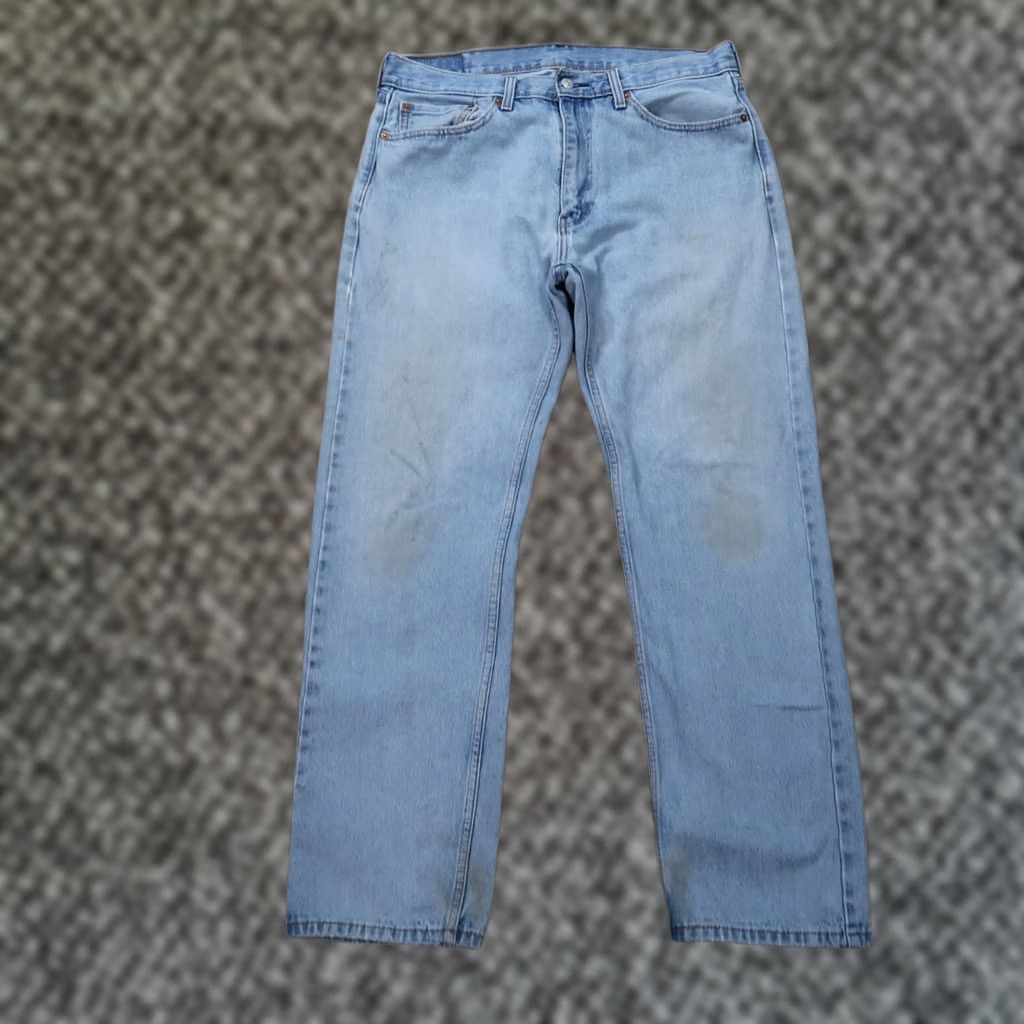 Levi's Levi's 505 Regular Fit Straight Jeans Men's 36x32 Blue Denim Distressed 5-Pocket Design Size US 36 / EU 52 - 1 Thumbnail