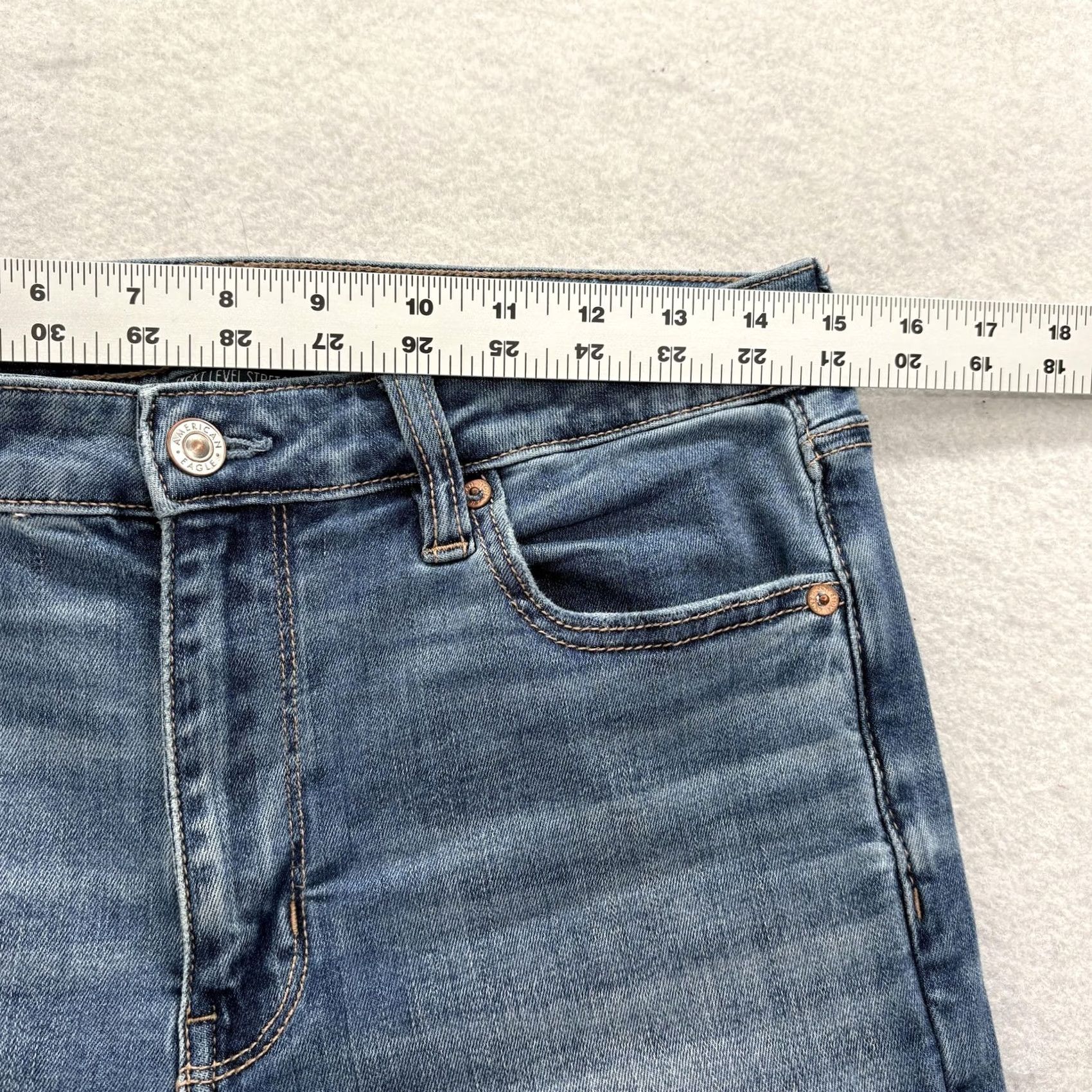 American Eagle Outfitters American Eagle Outfitters Jeans Flared 8 Tall Blue Stretch Denim 5-Pocket Rise High Womens Sizes Long) Size 30" / US 8 / IT 44 - 7 Thumbnail