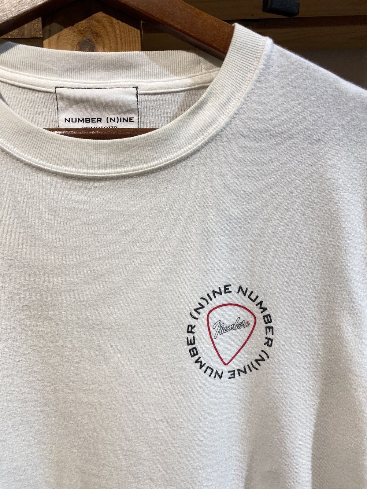 Japanese Brand Number (N)ine X Studious Ripoff Fender White Tee Size US S / EU 44-46 / 1 - 8 Thumbnail
