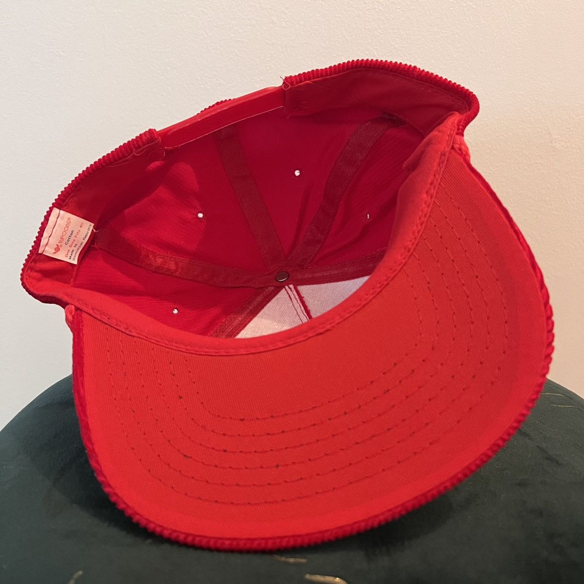 Yupong Vintage Red Corduroy Rope Snapback Hat Winsted Minnesota Size ONE SIZE - 6 Thumbnail