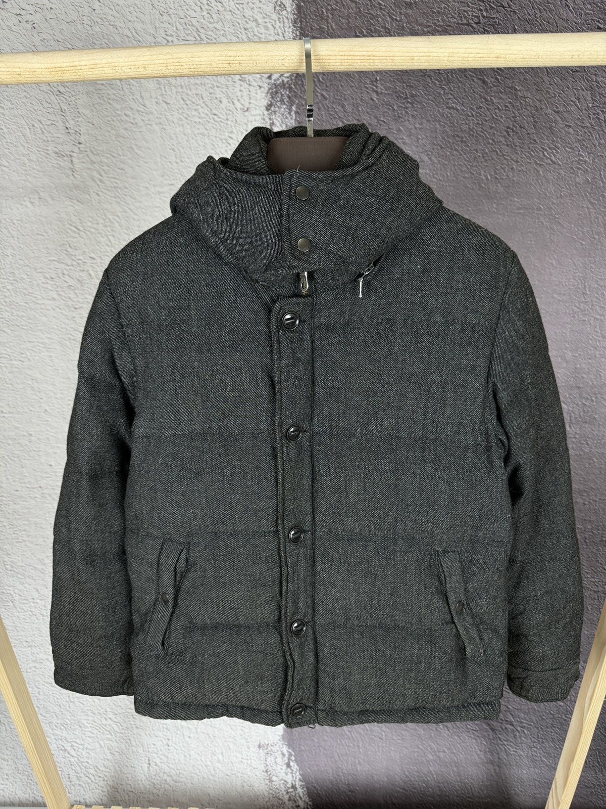 Japanese Brand Urban Research Doors grey wool down quilted jacket coat Size US M / EU 48-50 / 2 - 2 Thumbnail