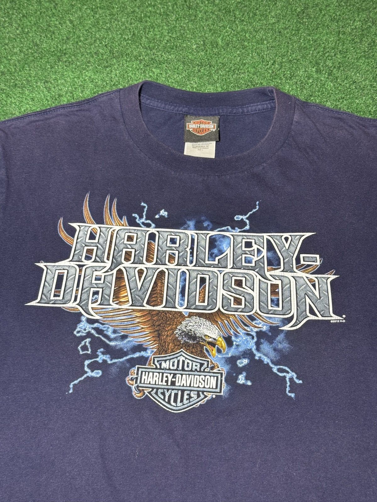 Harley Davidson Y2K Harley Davidson Eagle Lightning Grunge Biker T Shirt Size US L / EU 52-54 / 3 - 2 Thumbnail