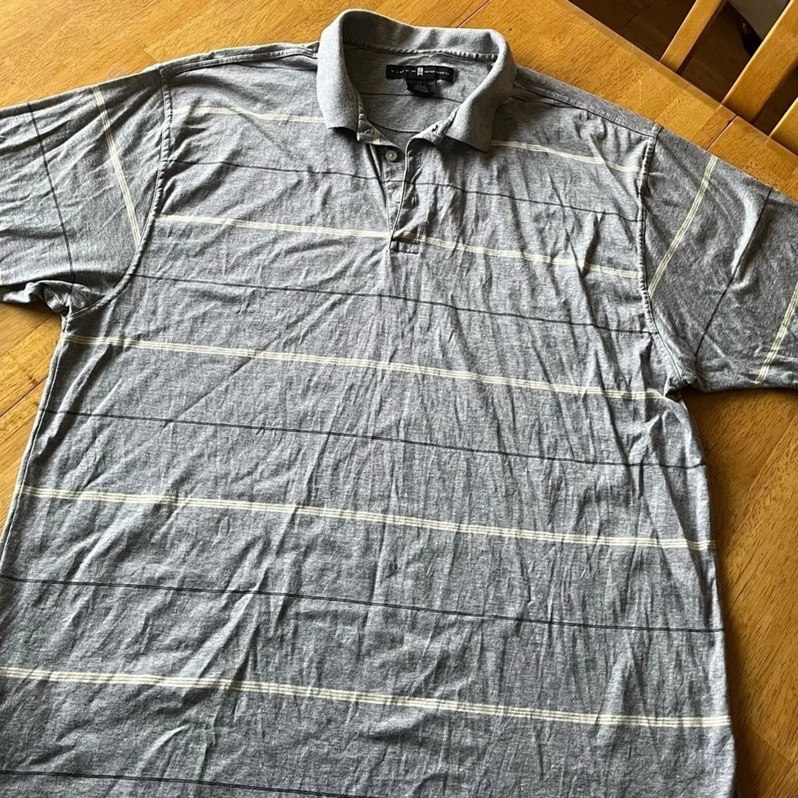 Tiger Woods Tiger Woods 100% cotton striped polo shirt, size Large Size US L / EU 52-54 / 3 - 1 Thumbnail