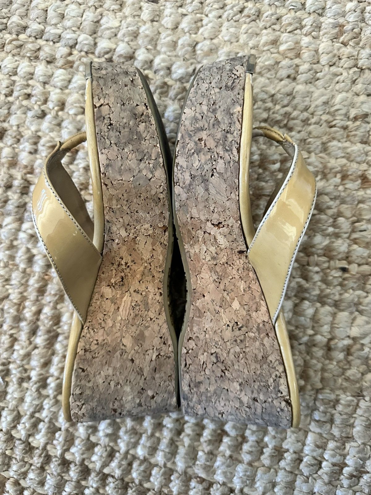 Jimmy Choo JIMMY CHOO PATHOS PATENT LEATHER CORK SANDAL SIZE 9 Size US 9 / IT 39 - 6 Thumbnail