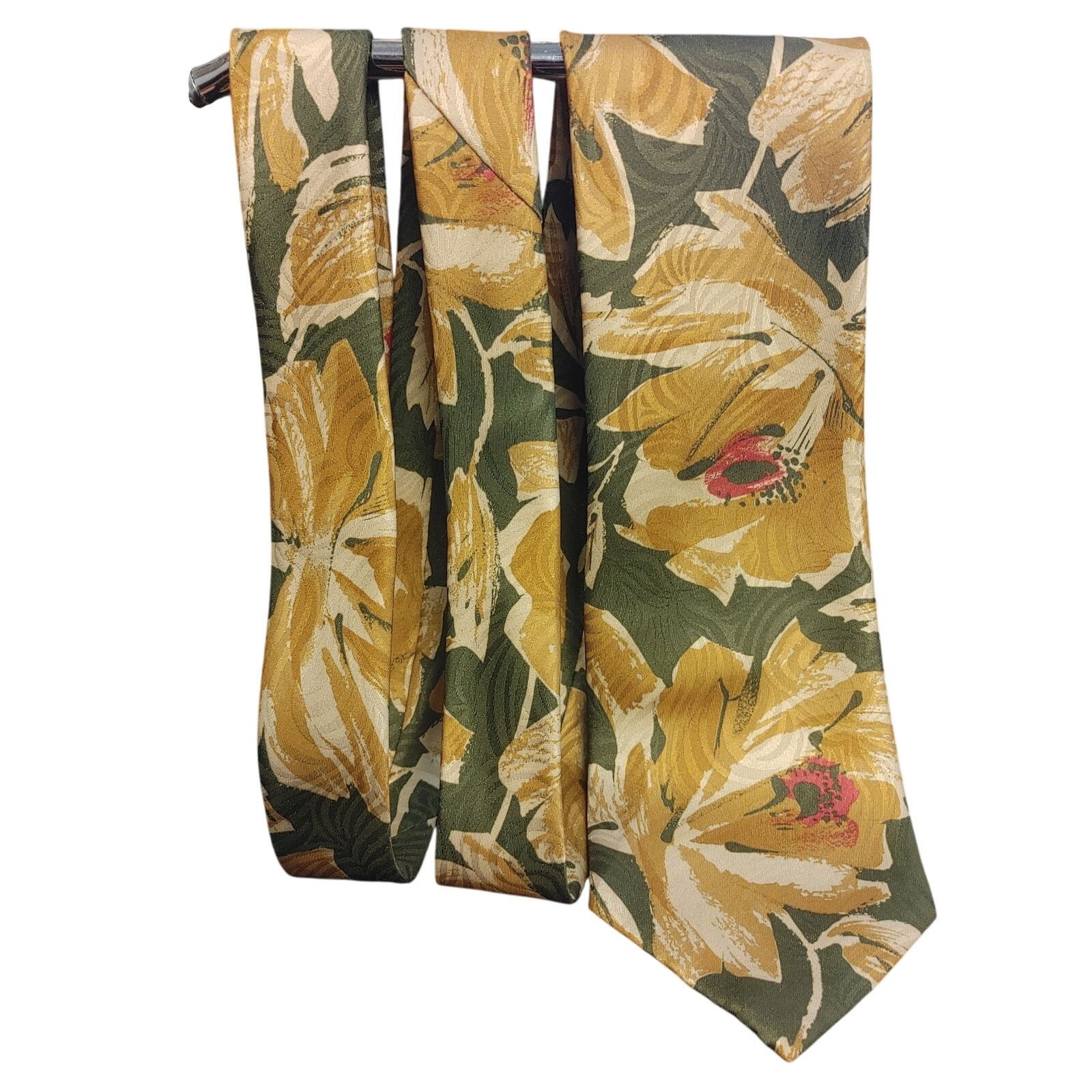 Other American Traditions Men's Polyester Yellow/Green Floral Tie Size ONE SIZE - 1 Thumbnail