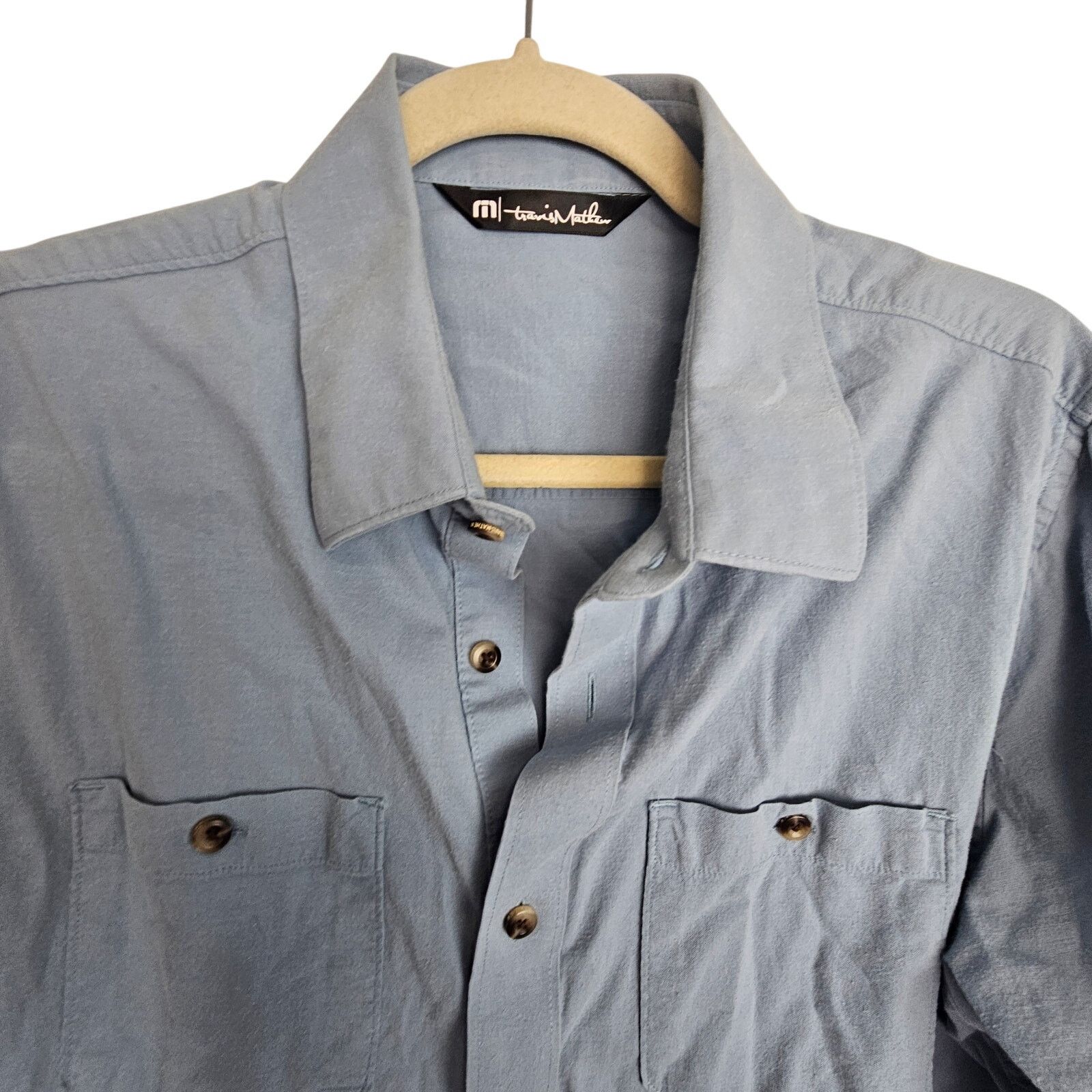TravisMathew Travis Mathew Cloud Flannel Shirt M Faded Denim Minimalist Size US M / EU 48-50 / 2 - 3 Thumbnail