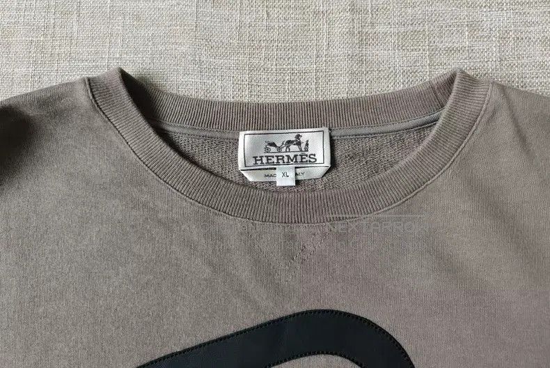 Hermes Hermes Sweatshirt with pig nose leather pattern Size US XL / EU 56 / 4 - 2 Thumbnail