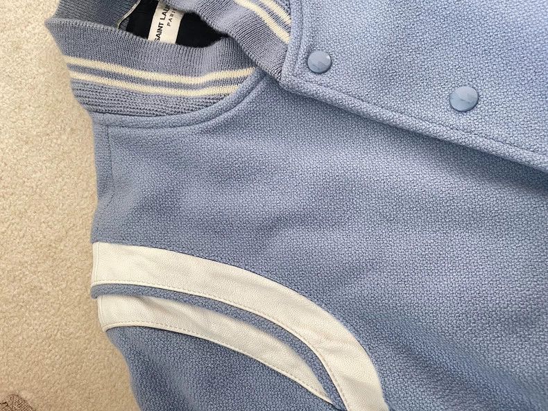 Saint Laurent Paris Saint Laurent Paris Haze blue baseball jacket-2506 Size US S / EU 44-46 / 1 - 5 Thumbnail