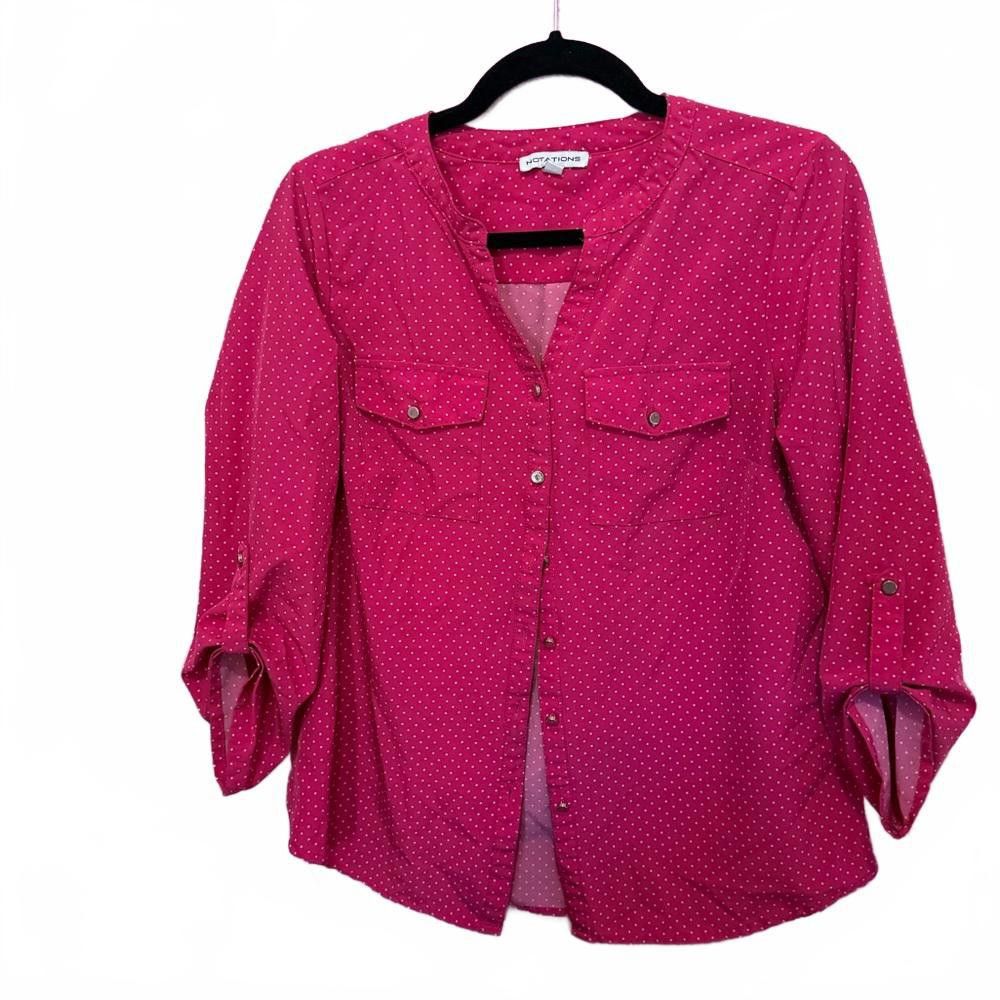 Designer Chic Polka Dot Blouse - Pink Size S / US 4 / IT 40 - 1 Thumbnail