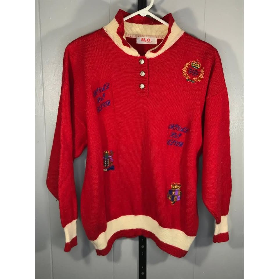 Other Vintage 50s preppy polo embroidered metal button mock neck s Size US M / EU 48-50 / 2 - 1 Thumbnail
