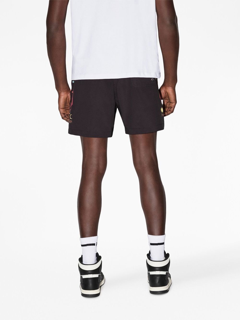 Amiri o1s1wg110825 Fortune Logo-Print Swimming Trunks Short Black Size US 30 / EU 46 - 4 Thumbnail