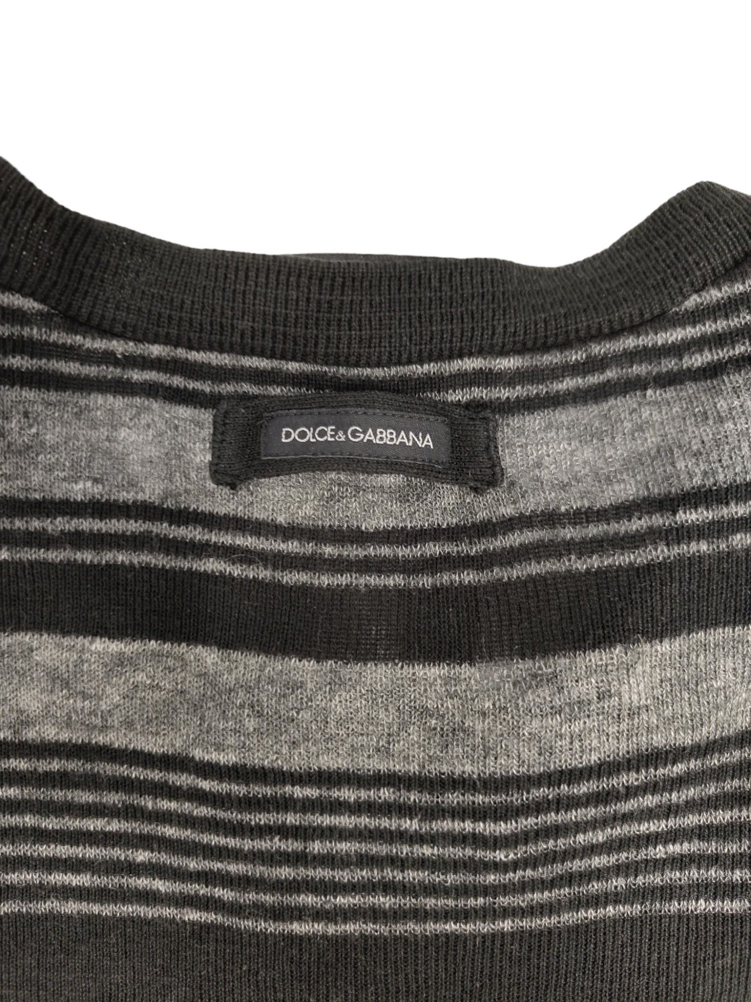Dolce & Gabbana Dolce & Gabbana Black And Grey Striped Top Size US L / EU 52-54 / 3 - 4 Thumbnail