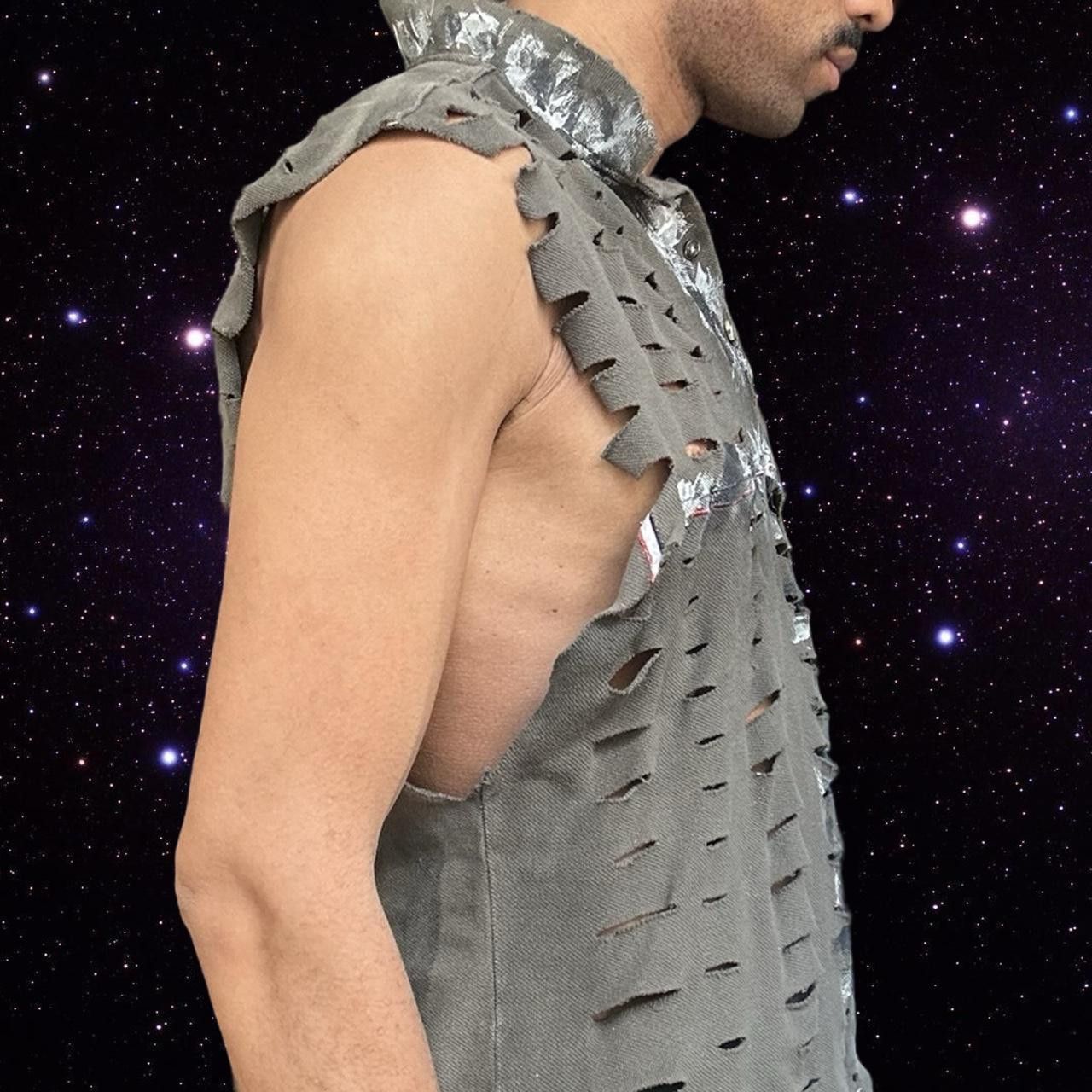 Other ASTROBOI* Grey Grunge Painted Sleeveless Polo - Large Size US L / EU 52-54 / 3 - 6 Thumbnail