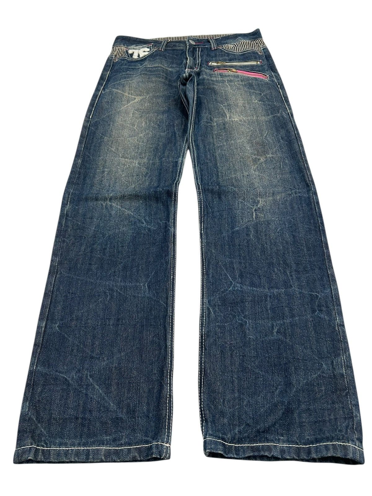 Le Grande Bleu (L.G.B.) Double Clutch Japan Brand Washed Clawn Mark Shoes Pocket Size US 31 - 2 Thumbnail