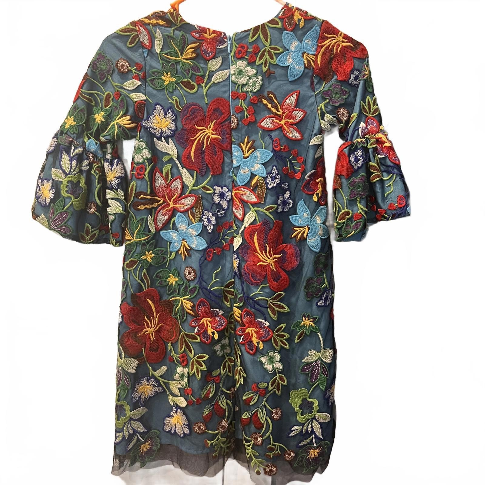 Other Hale Bob Embroidered Floral Dress Size 10 Size L / US 10 / IT 46 - 2 Thumbnail