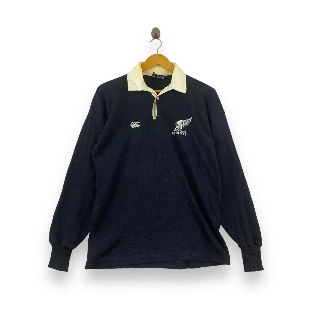 Canterbury of New Zealand Vintage 90’ CANTERBURY ALL BLACKS RUGBY Jersey Tee Shirt Size US M / EU 48-50 / 2 - 1 Thumbnail