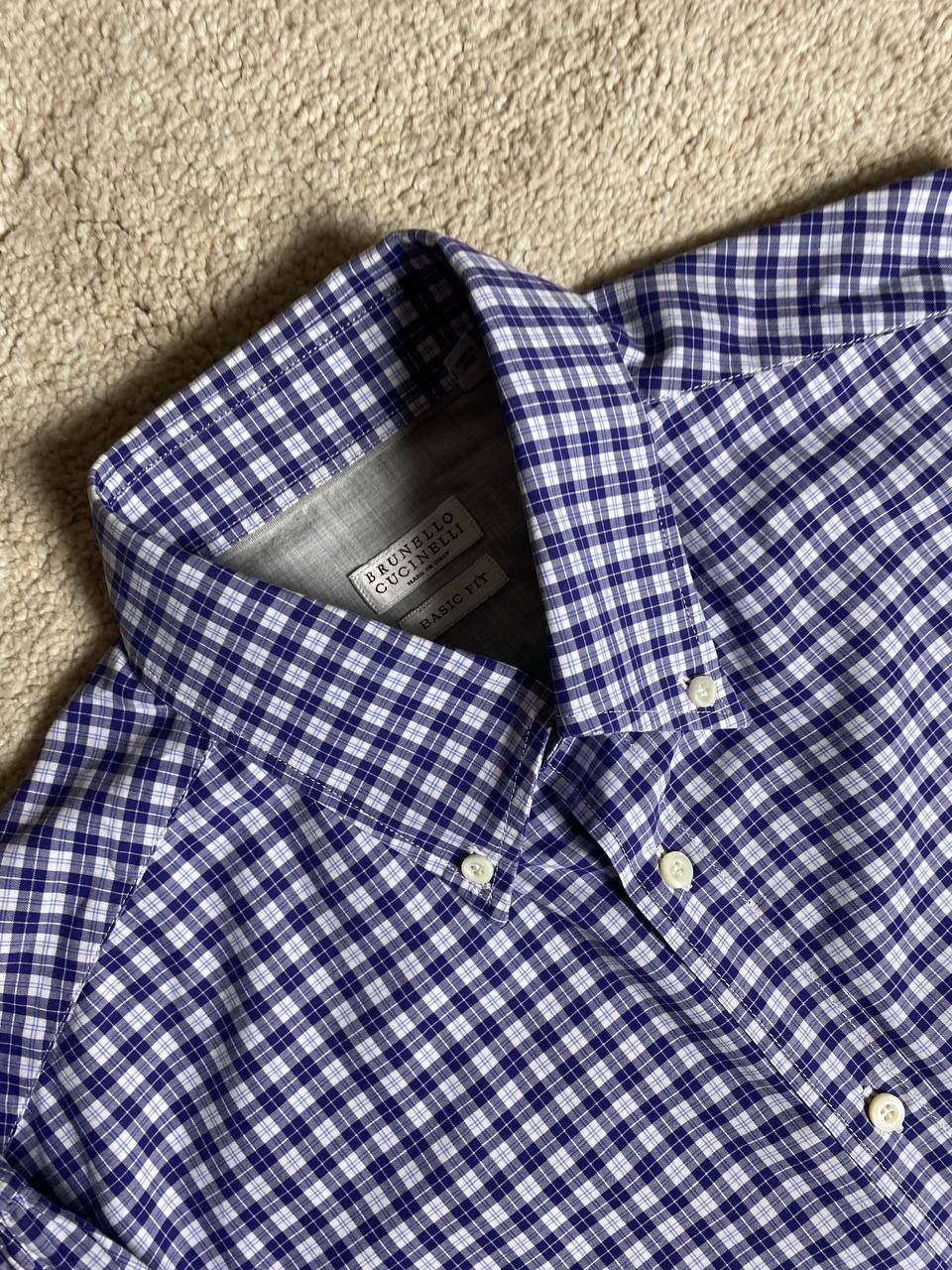 Brunello Cucinelli Brunello Cucinelli Check Classic Casual Blue Shirt Button Up Size US L / EU 52-54 / 3 - 4 Thumbnail