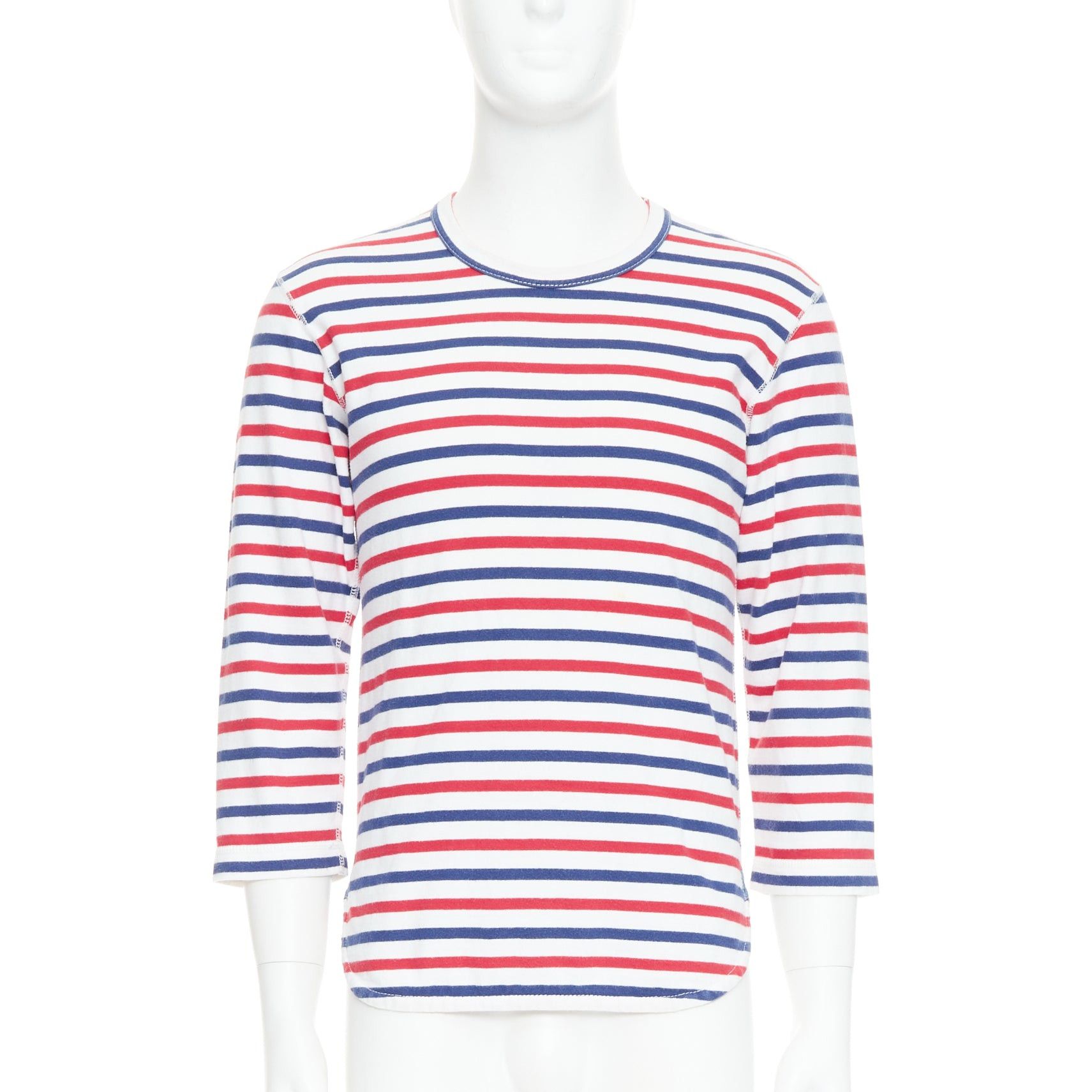 Junya Watanabe JUNYA WATANABE MAN 2011 red blue striped curved hem shirt S Size US S / EU 44-46 / 1 - 1 Thumbnail