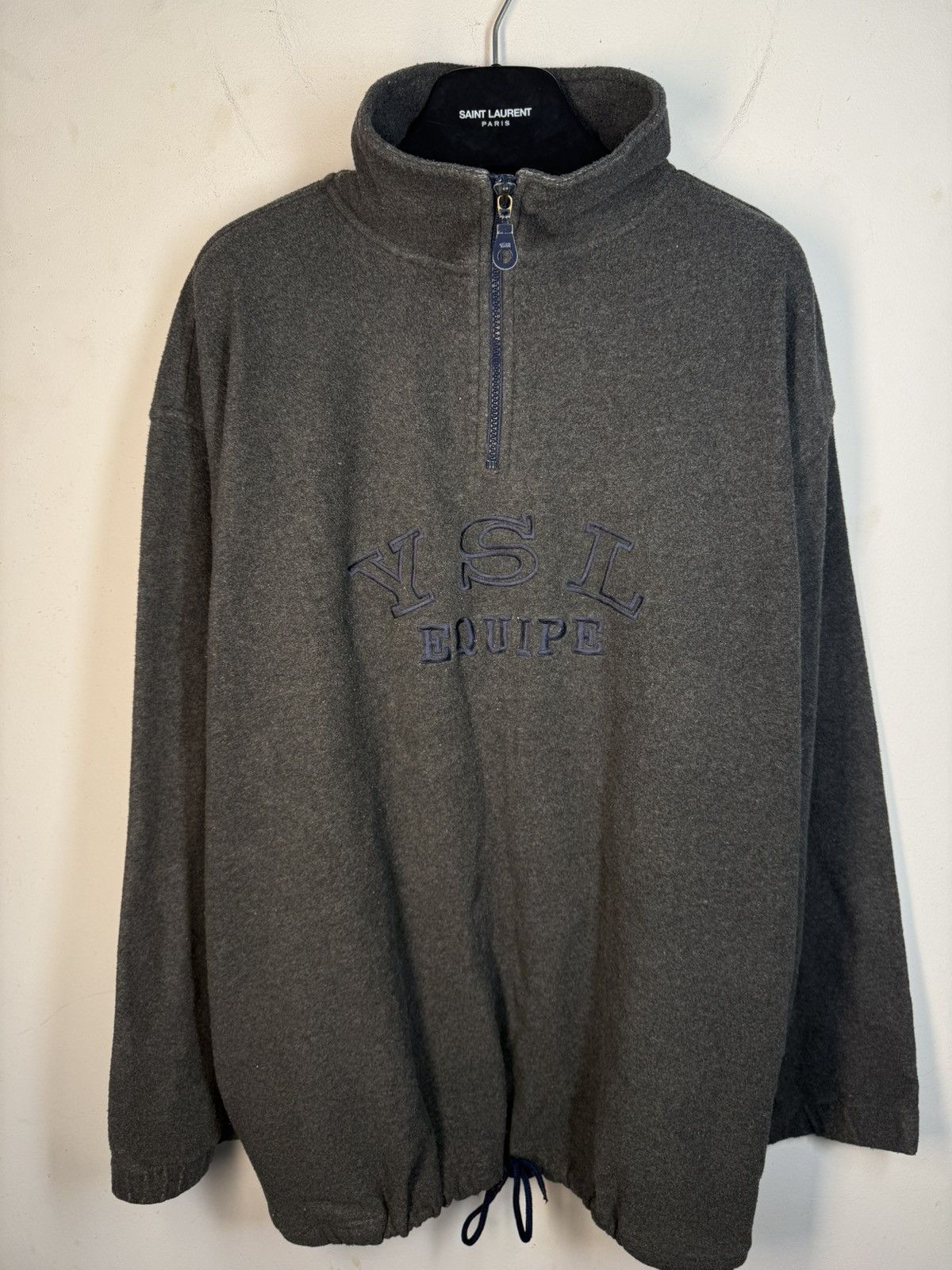 Yves Saint Laurent 90s Fleece YSL Sweatshirt Quarter Zip Vintage Yves Saint Size US XL / EU 56 / 4 - 3 Thumbnail