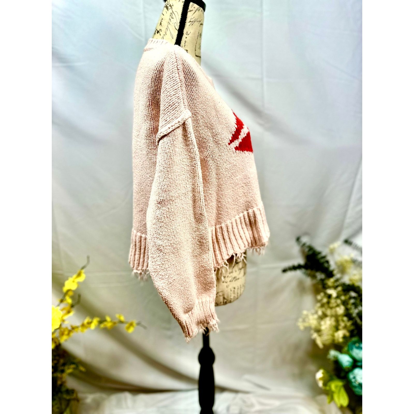 Wildfox WildFox 'First Kiss' Long Sleeve Frayed Cropped Sweater M Size M / US 6-8 / IT 42-44 - 10 Thumbnail