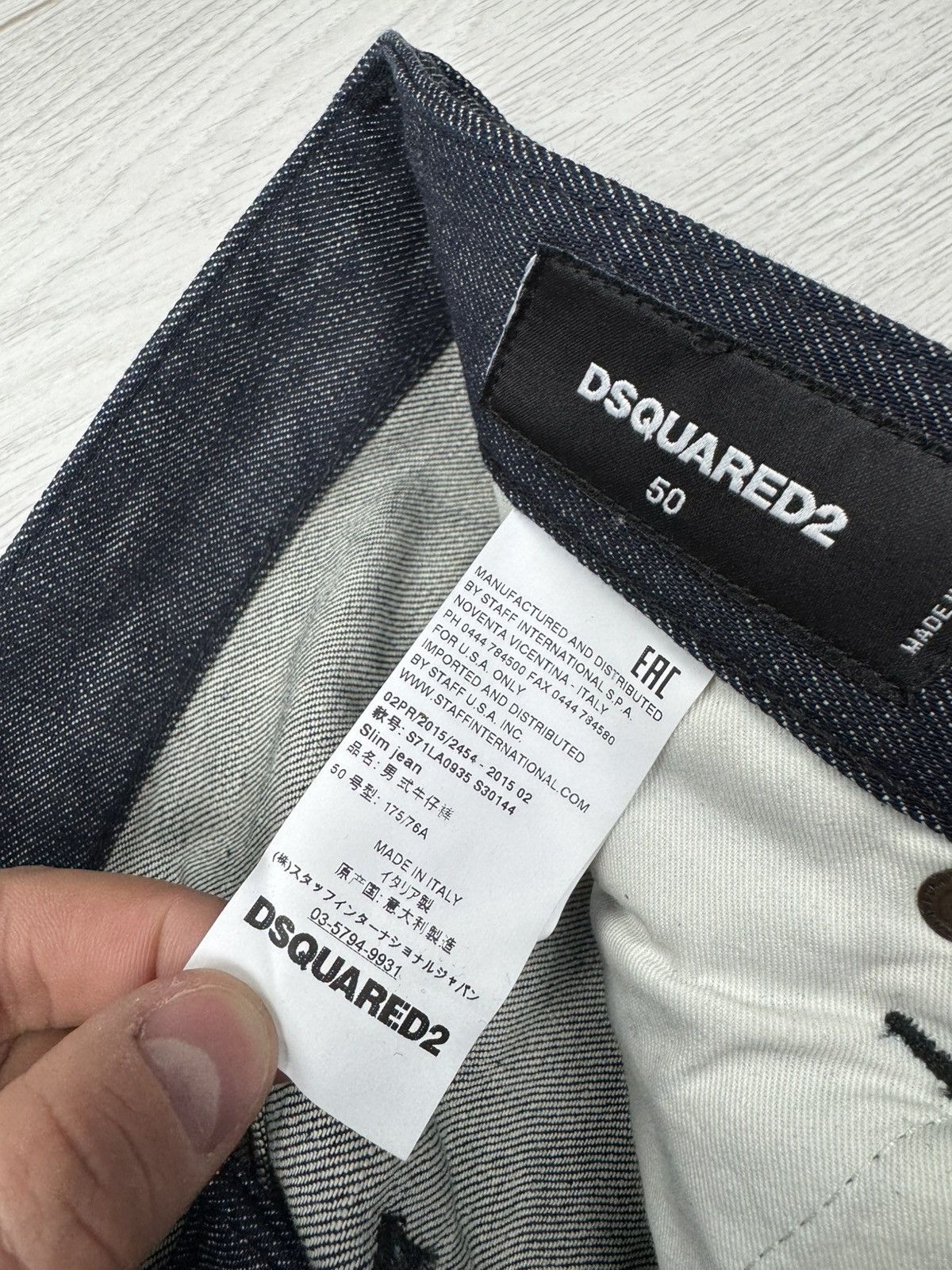 Dsquared2 × Vintage New Dsquared2 Denim Slim Jeans Big Logo Y2K Pocket Size US 34 / EU 50 - 11 Thumbnail