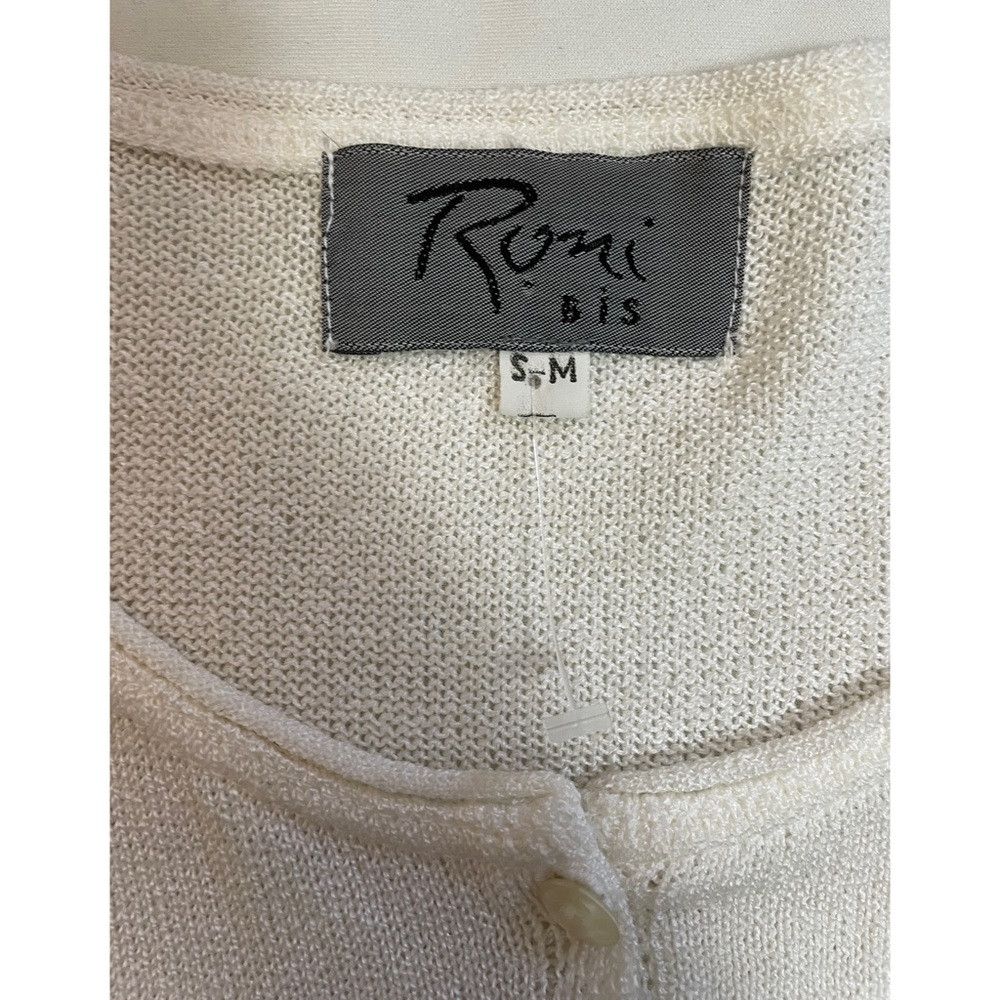 Other New Roni Biz Cotton Blend 3/4 Sleeve White Brown Cardigan S Size M / US 6-8 / IT 42-44 - 8 Thumbnail