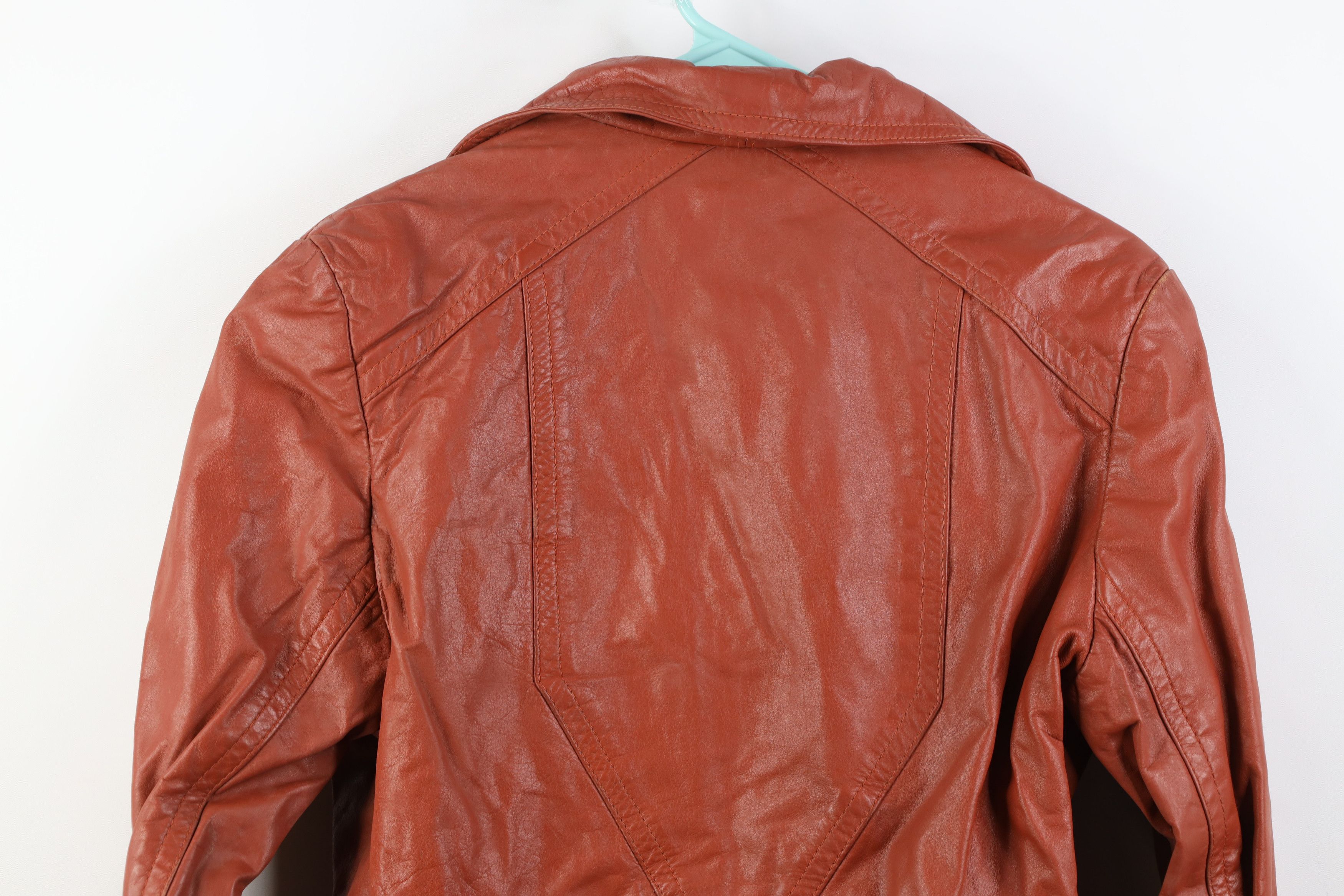 Vintage Vintage 70s Streetwear Western Collared Leather Jacket Coat Size XXL / US 16-18 / IT 52-54 - 17 Thumbnail