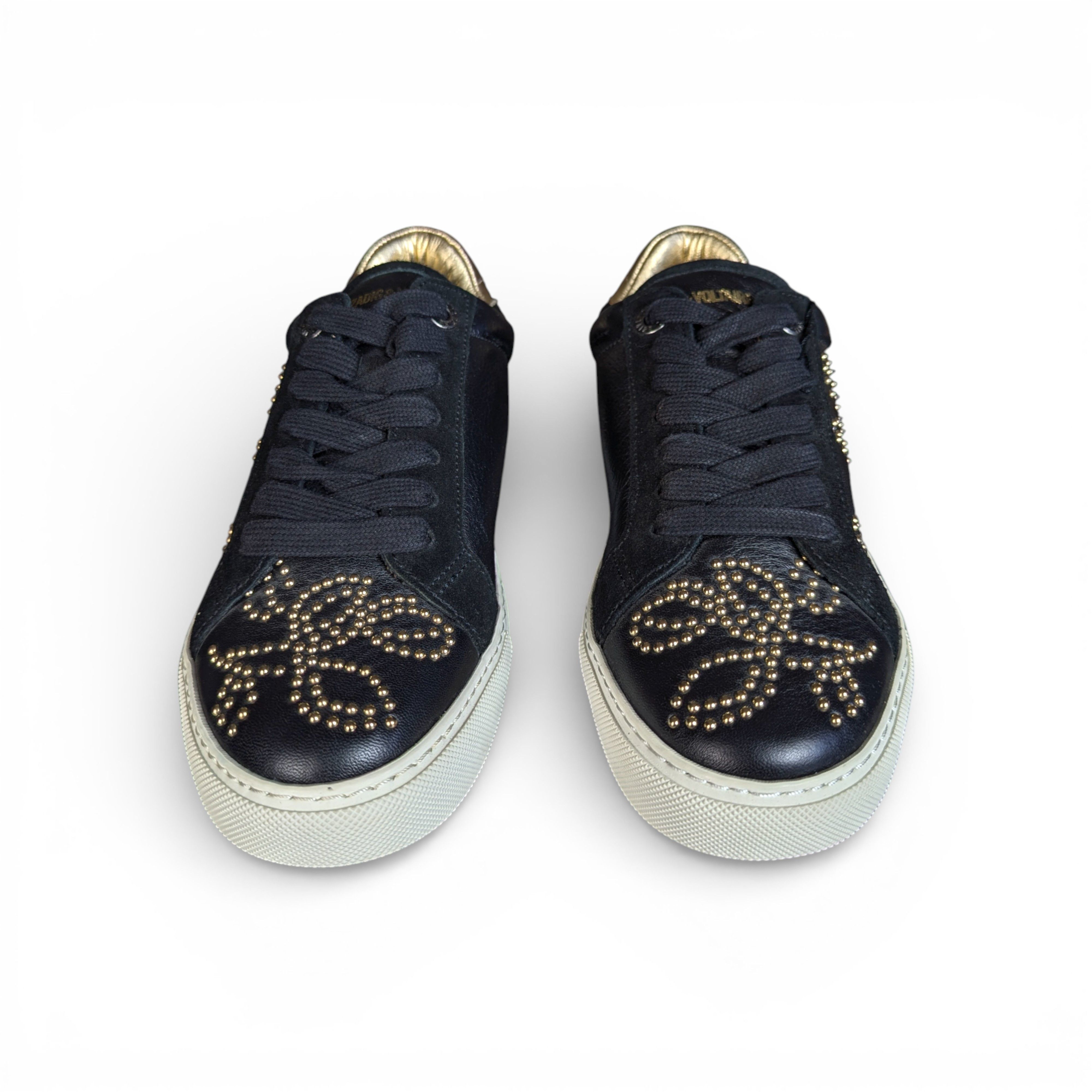 Zadig & Voltaire ZADIG&VOLTAIRE BLACK LEATHER SNEAKERS Size US 6 / IT 36 - 2 Thumbnail