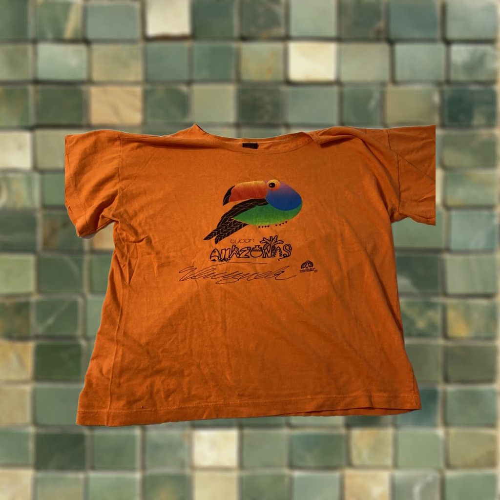 Vintage VINTAGE Tucan Amazonas Venezuela T Shirt Women’s Large Orange Animal 90s Travel Vacation Womens Size L / US 10 / IT 46 - 1 Thumbnail