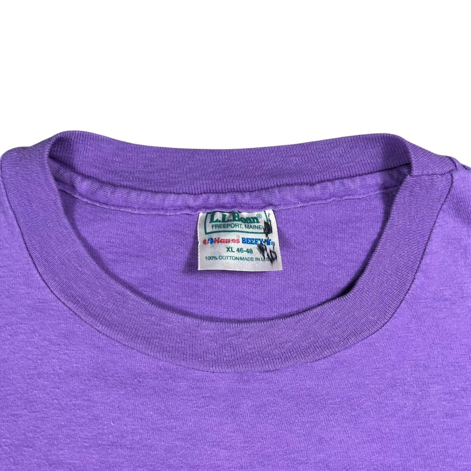 Hanes × L.L. Bean × Vintage 90s L.L. Bean Hanes Mount Katahdin faded purple logo art tee Size US XL / EU 56 / 4 - 6 Thumbnail