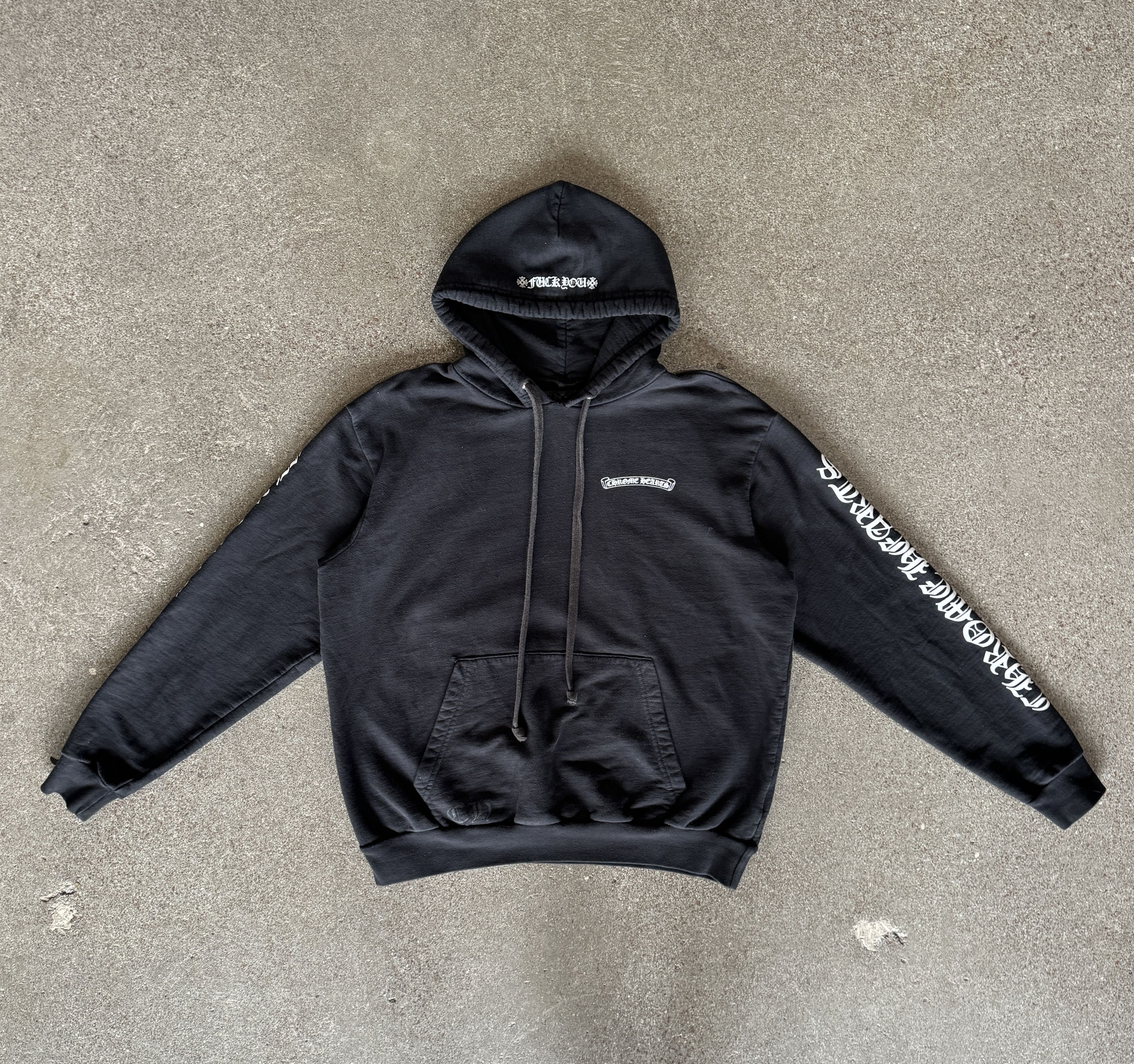 image of Chrome Hearts Spellout Hoodie in Black, Men's (Size Large)