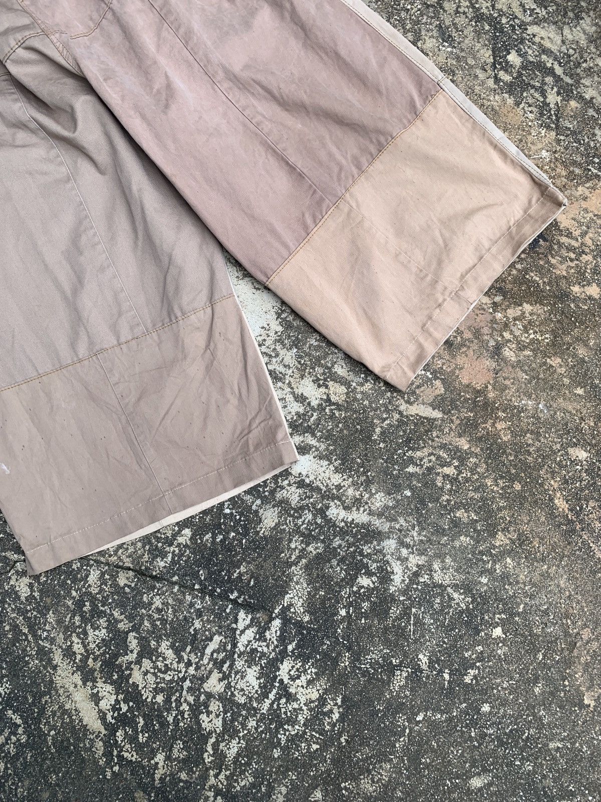 Japanese Brand Unbranded Cut and Sew Canvas Tan Colour Wide Leg Pants Size US 34 / EU 50 - 3 Thumbnail