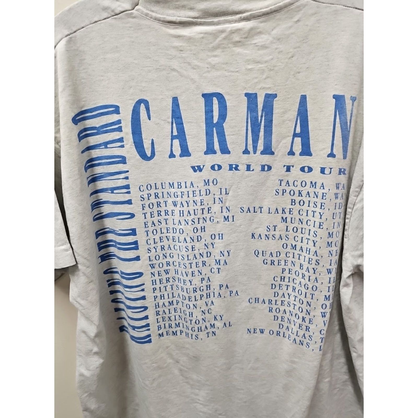 Vintage VINTAGE Best CARMAN THE STANDARD Single-Stitch T Shirt XL White Graphic Tee Unisex 1990s Short Sleeve Cotton/Polyester Religious Mens Womens Size US XL / EU 56 / 4 - 6 Thumbnail
