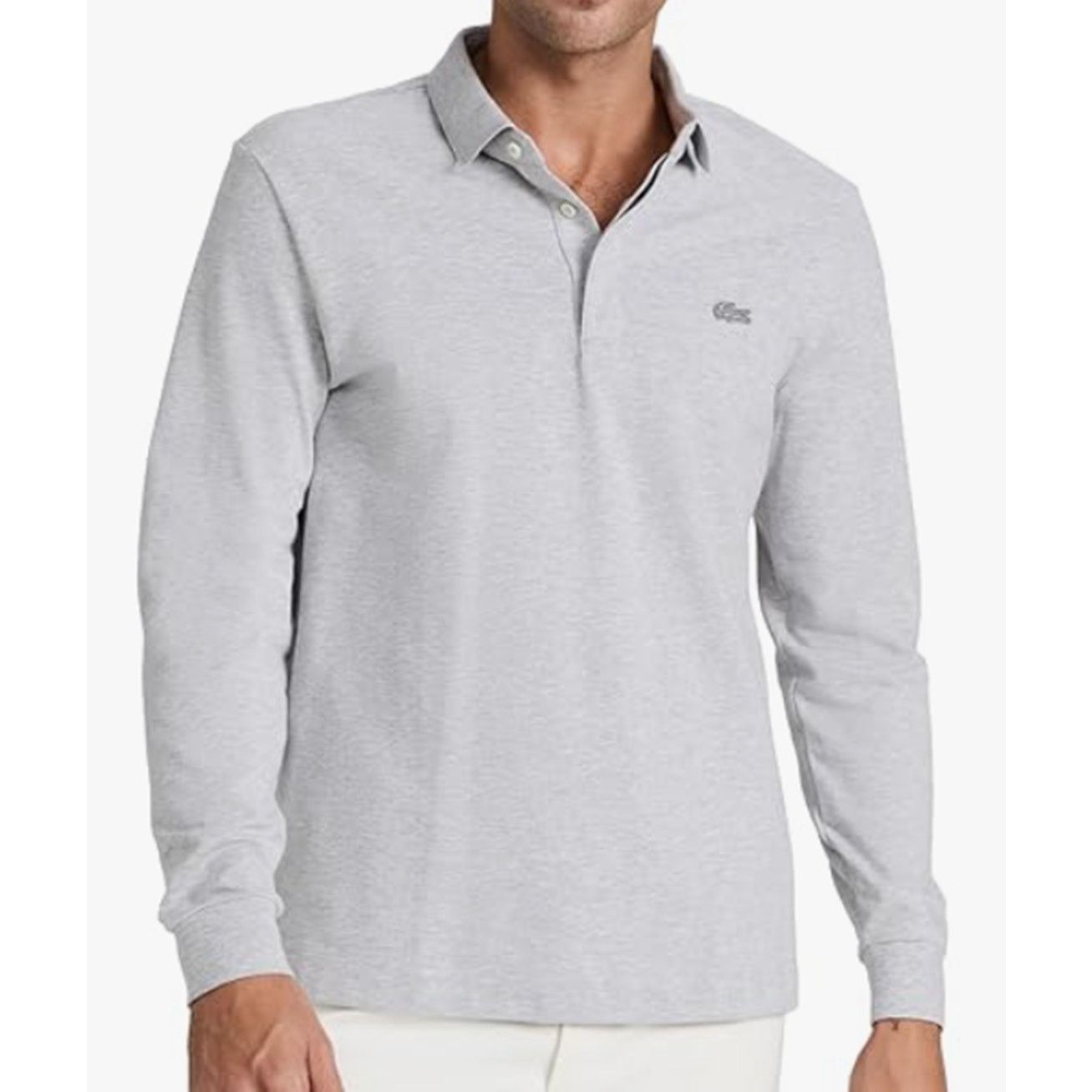 Lacoste Lacoste Men's Long Sleeve Paris Polo Shirt Silver Grey XXL Size US XXL / EU 58 / 5 - 1 Thumbnail