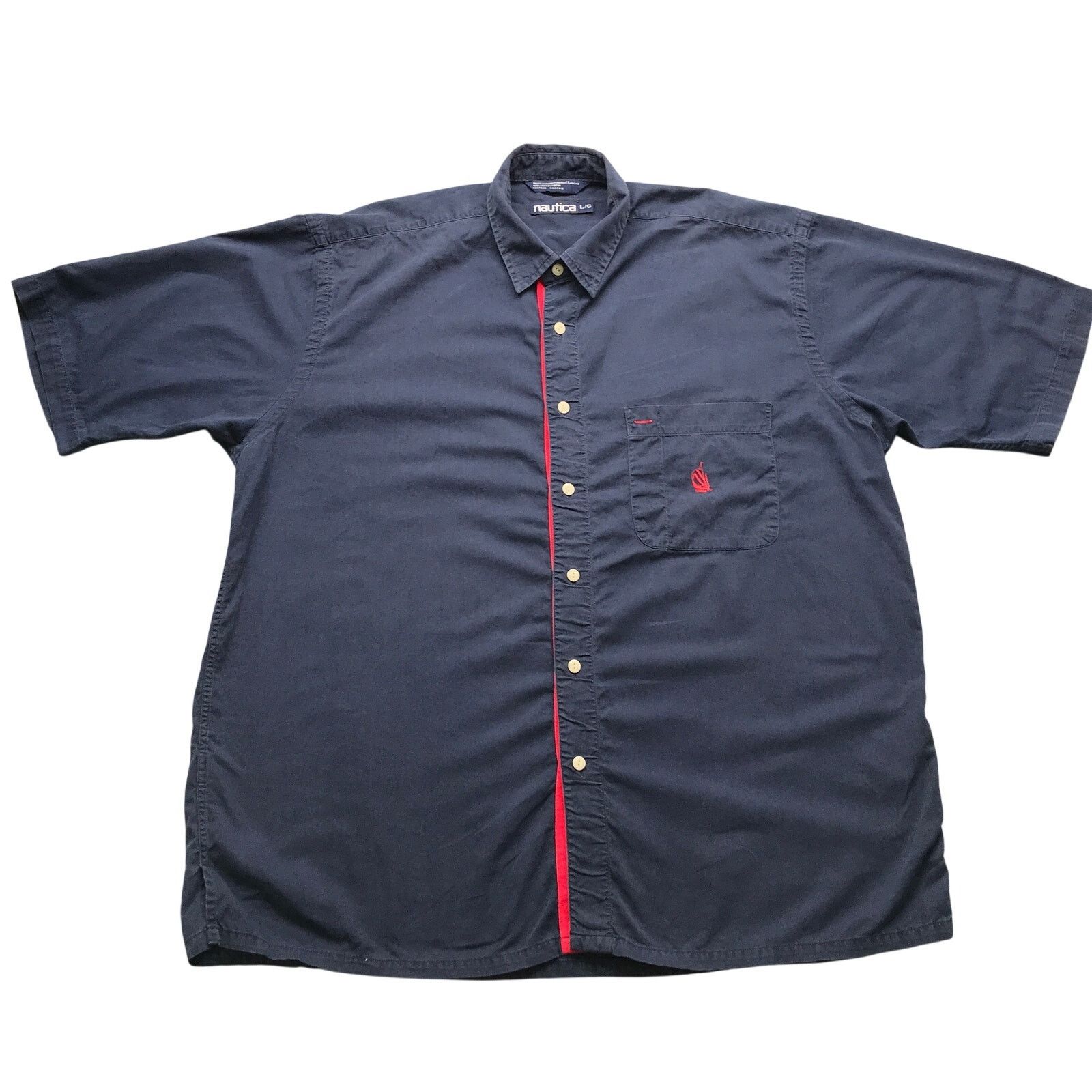 Nautica Vintage Nautica Wind Surfing Button Up Shirt Men Large Navy Size US L / EU 52-54 / 3 - 2 Thumbnail