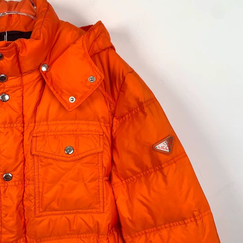 Prada Prada Orange glossy triangle down jacket 2501-Nextarrow Size US L / EU 52-54 / 3 - 3 Thumbnail
