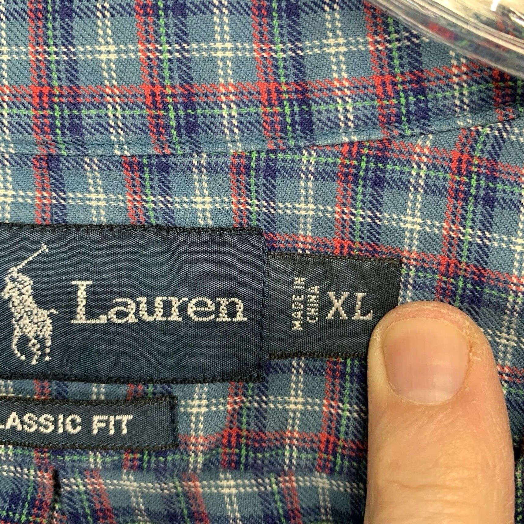 Polo Ralph Lauren VINTAGE Polo Ralph Lauren Men's XL Shirt Button-Down Blue Plaid Cotton Classic Fit All Seasons Size US XL / EU 56 / 4 - 6 Thumbnail